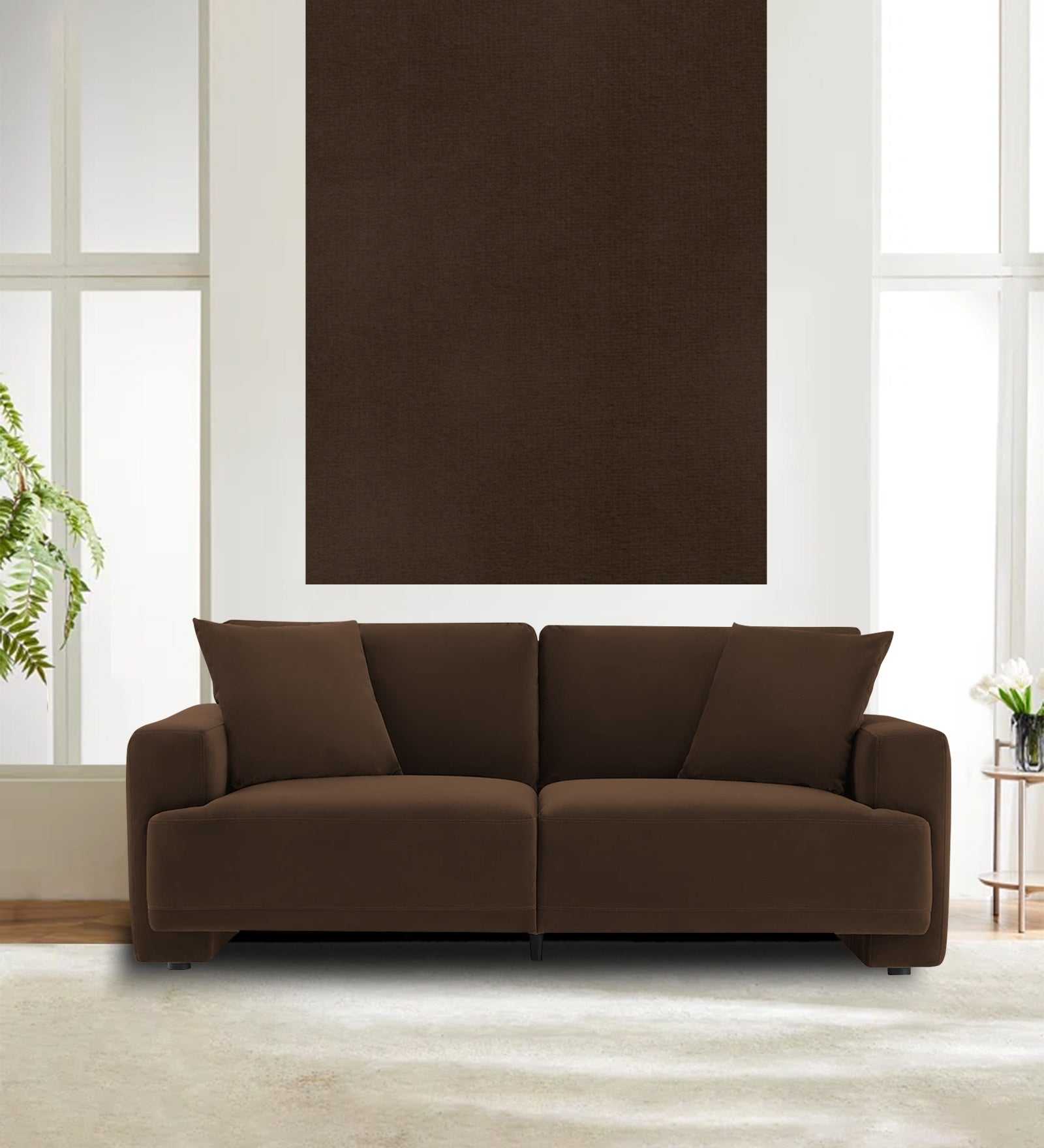 Velvet Mido Fabric Cholocate Brown 106 Code - Febonic Living