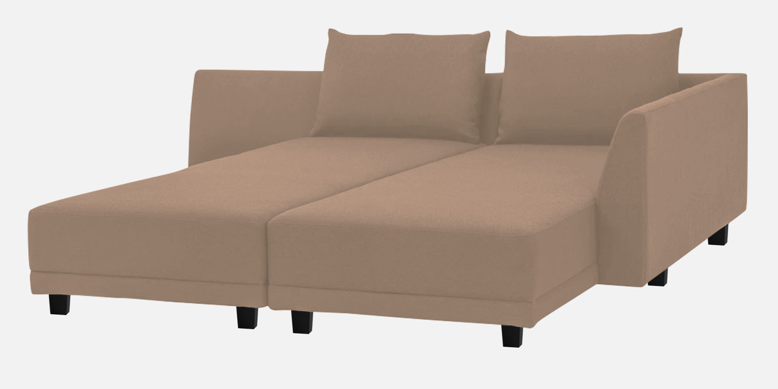 Ira Fabric LHS 6 Seater Convertible Sofa Cum Bed In Cookie Beige Colour - Febonic Living