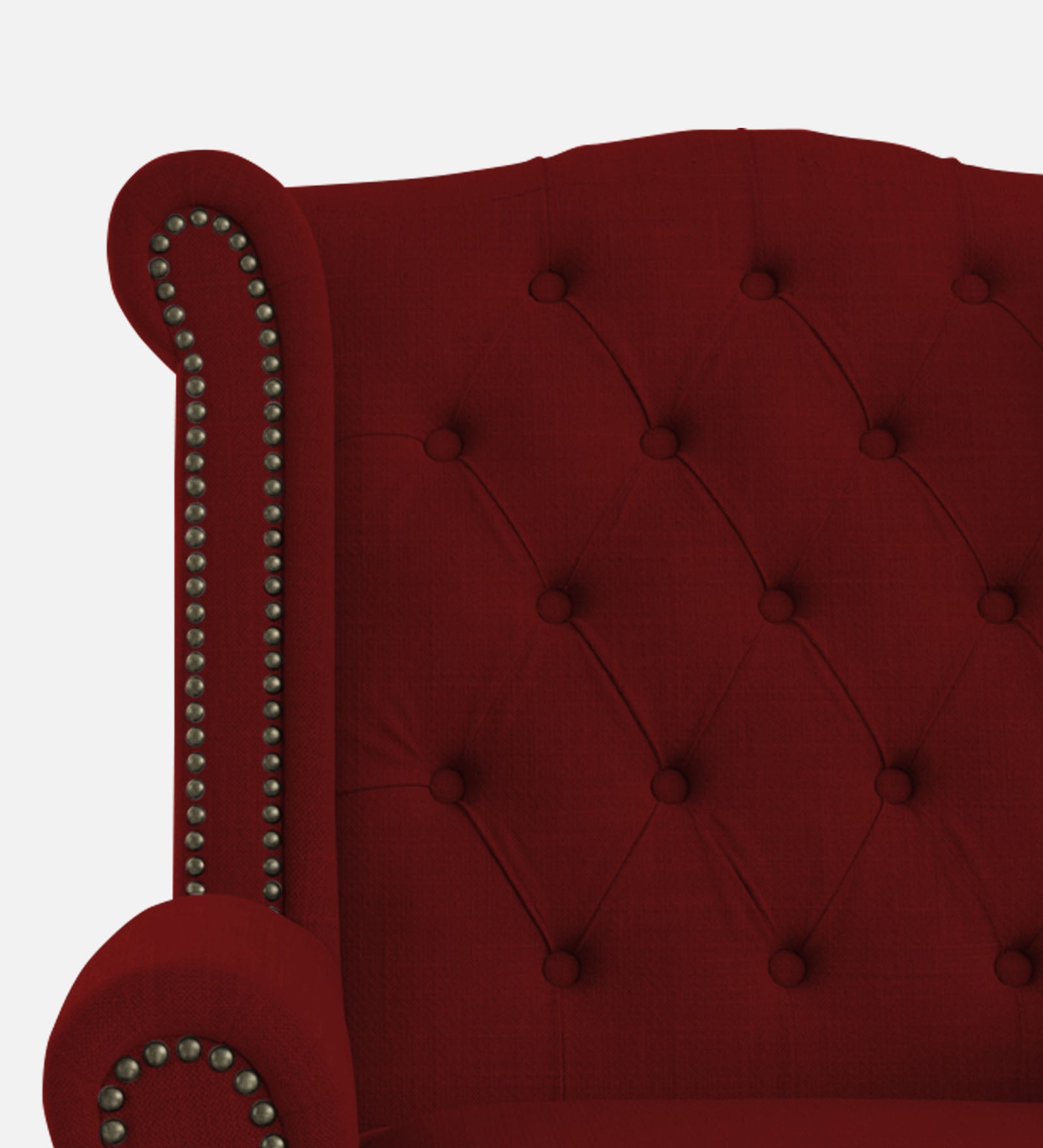 Nottage Fabric Wing Chair In Blood Maroon Colour - Febonic Living