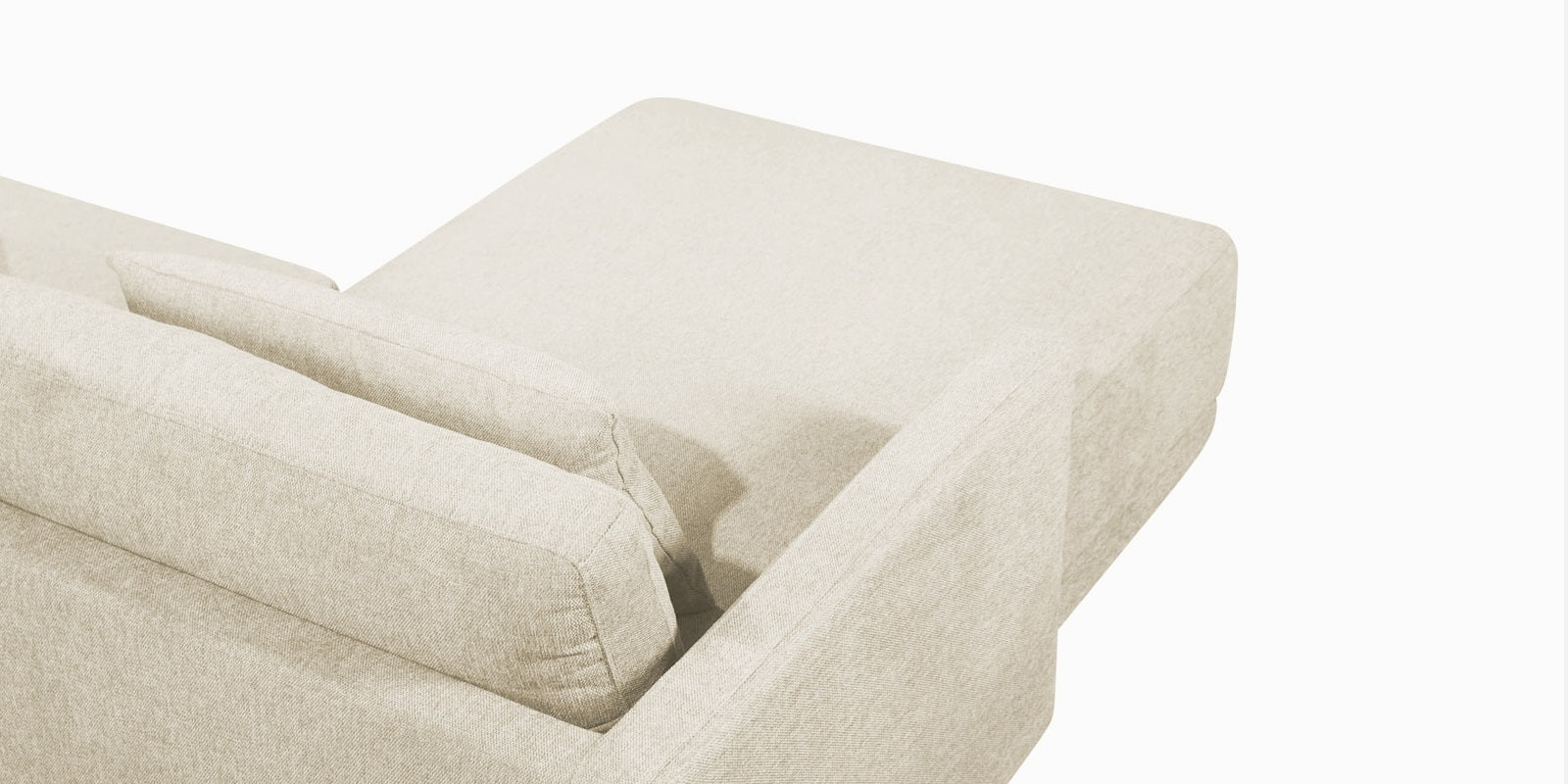 Kera Fabric RHS Sectional Sofa (3+Lounger) In Ivory Cream Colour - Febonic Living