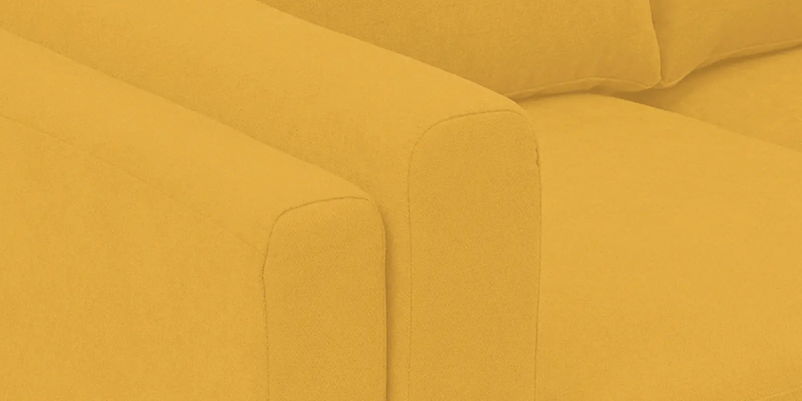 Creata Fabric RHS Sectional Sofa (3+Lounger) In Bold Yellow Colour Febonic Living