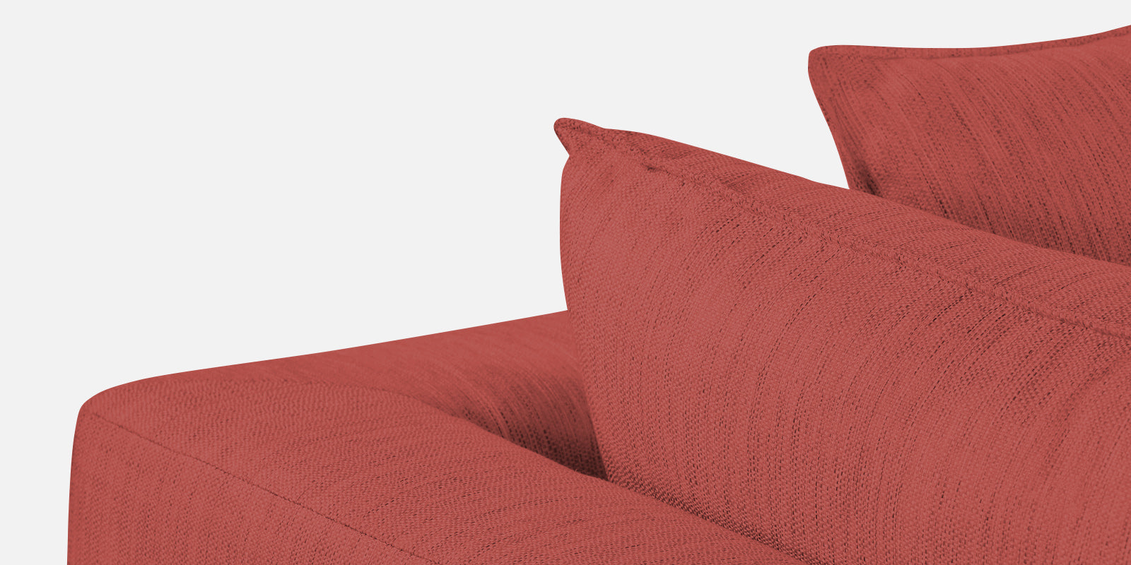Ziggy Fabric RHS Sectional Sofa (3+Lounger) In Salmon Pink Colour - Febonic Living