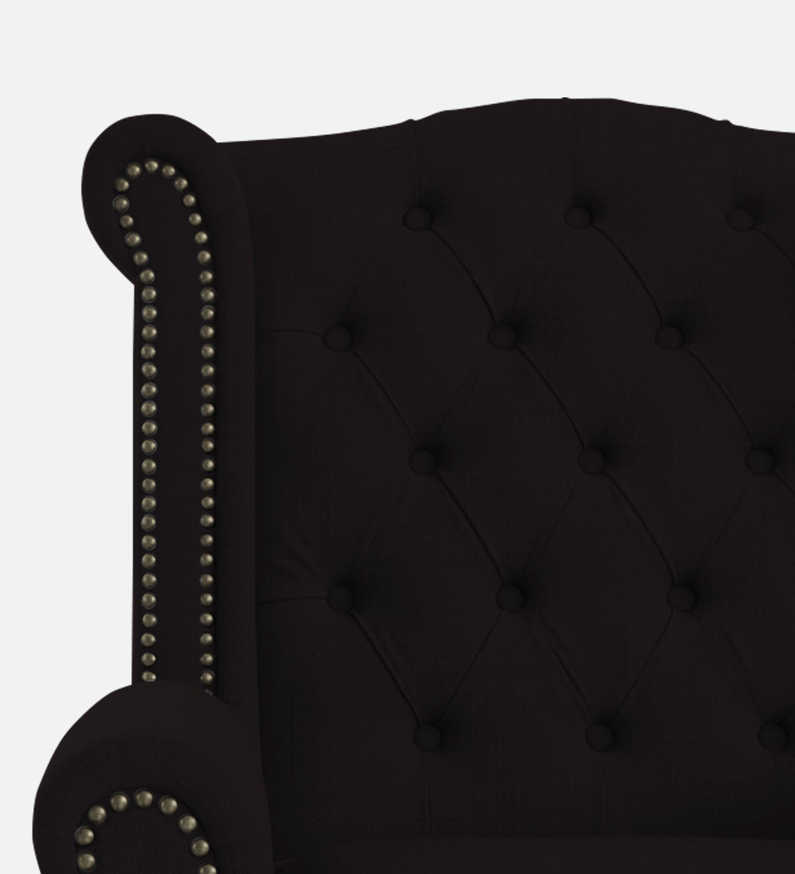 Nottage Fabric Wing Chair In Cara Brown Colour - Febonic Living