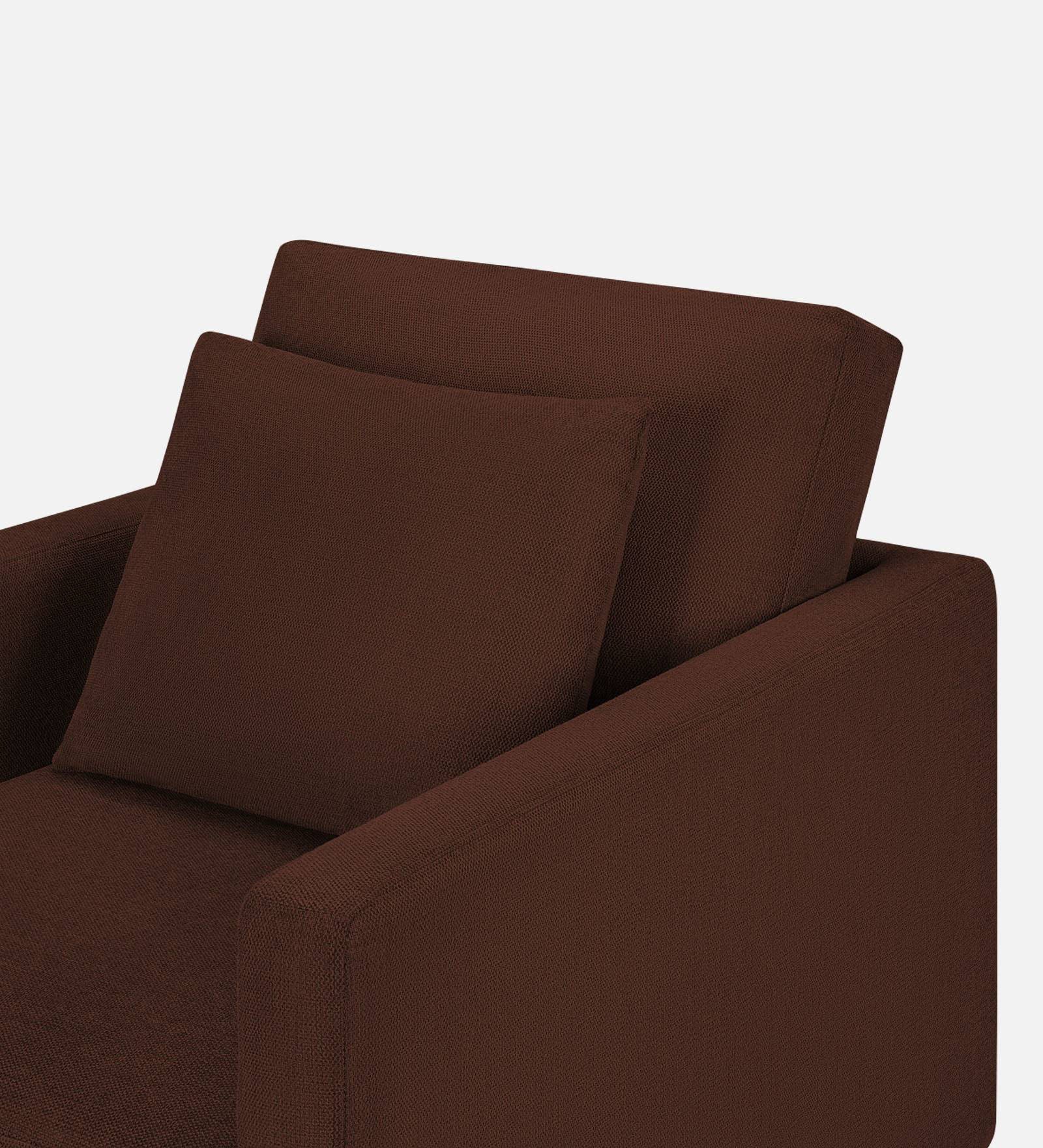 Kera Fabric 1 Seater Sofa In Coffee Brown Colour