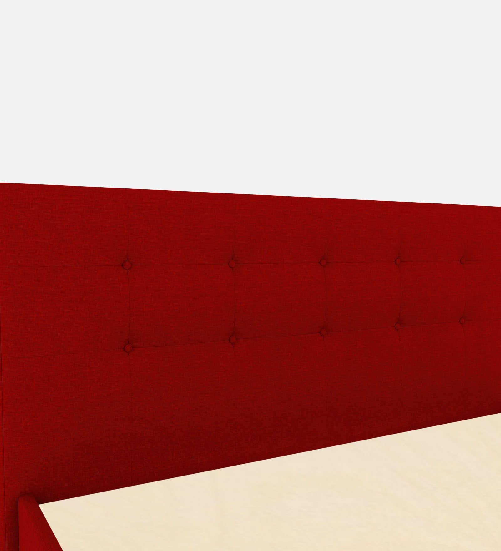 Lido Fabric Queen Size Bed In Ruby Red Colour With Drawer Storage - Febonic Living
