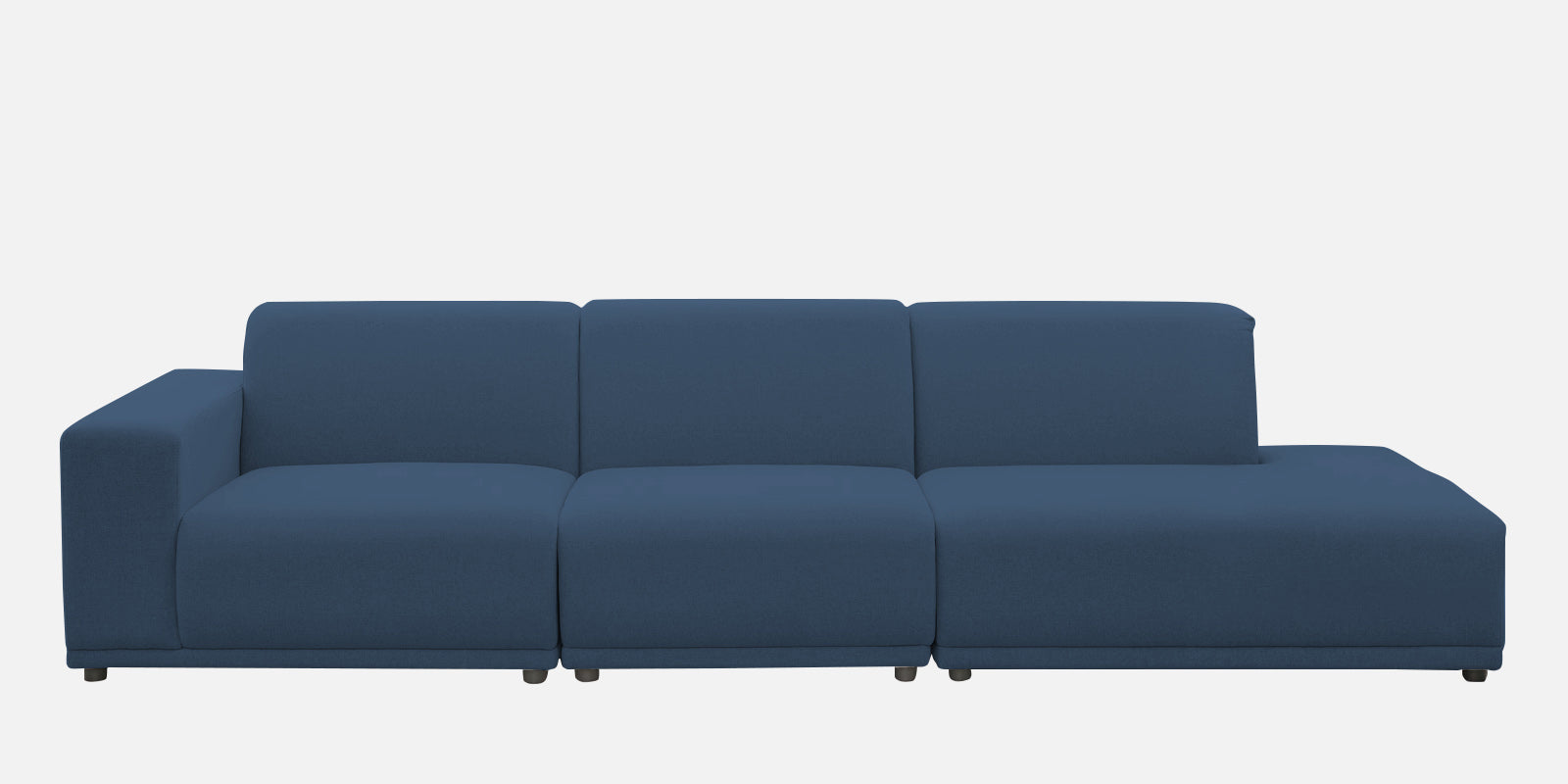 Adam Fabric RHS Sectional Sofa (3+Ottoman Lounger) In Light Blue Colour - Febonic Living