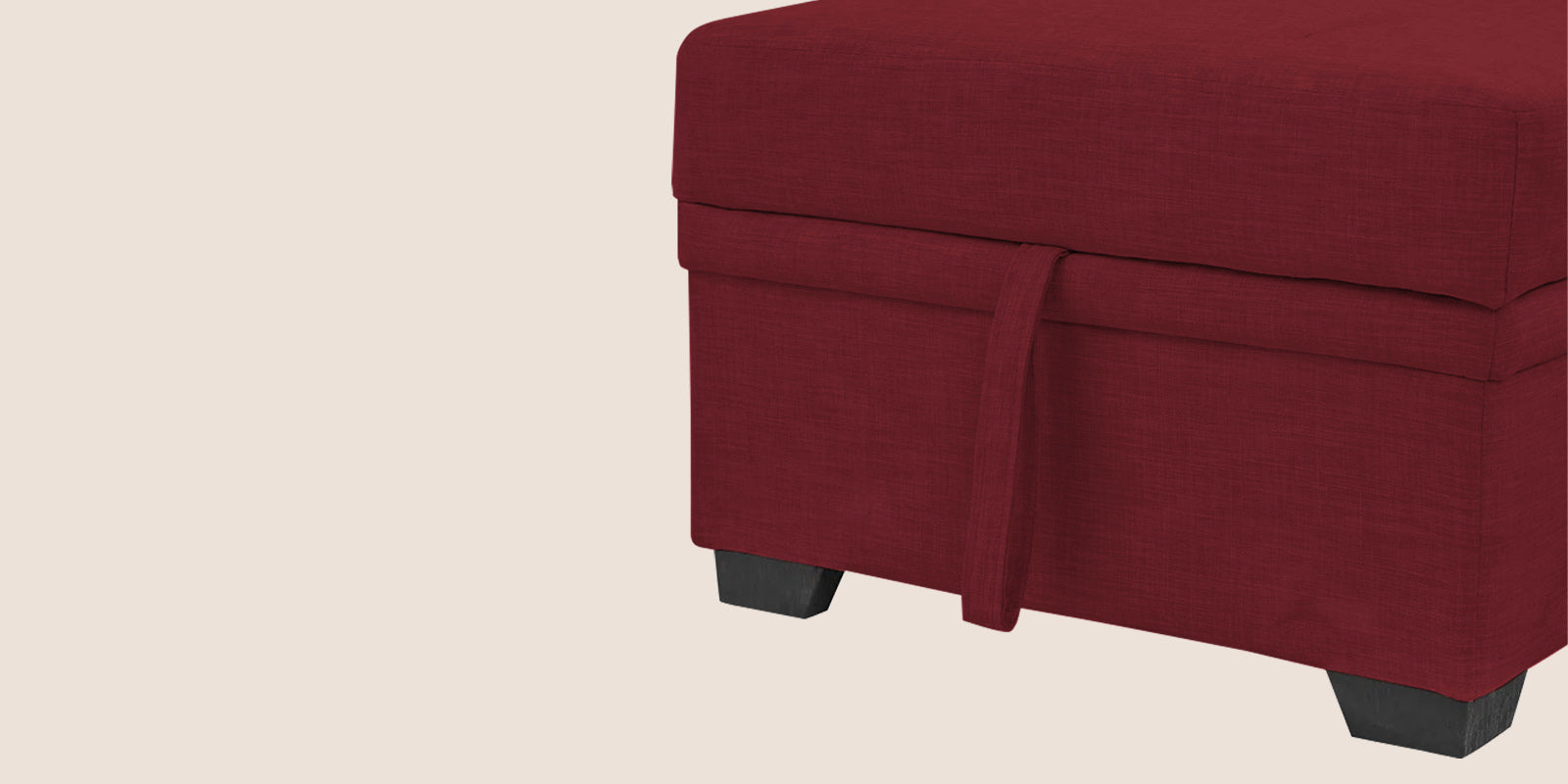 Jody Fabric 3 Seater Pull Out Sofa Cum Bed In Blood Maroon Colour With Storage - Febonic Living