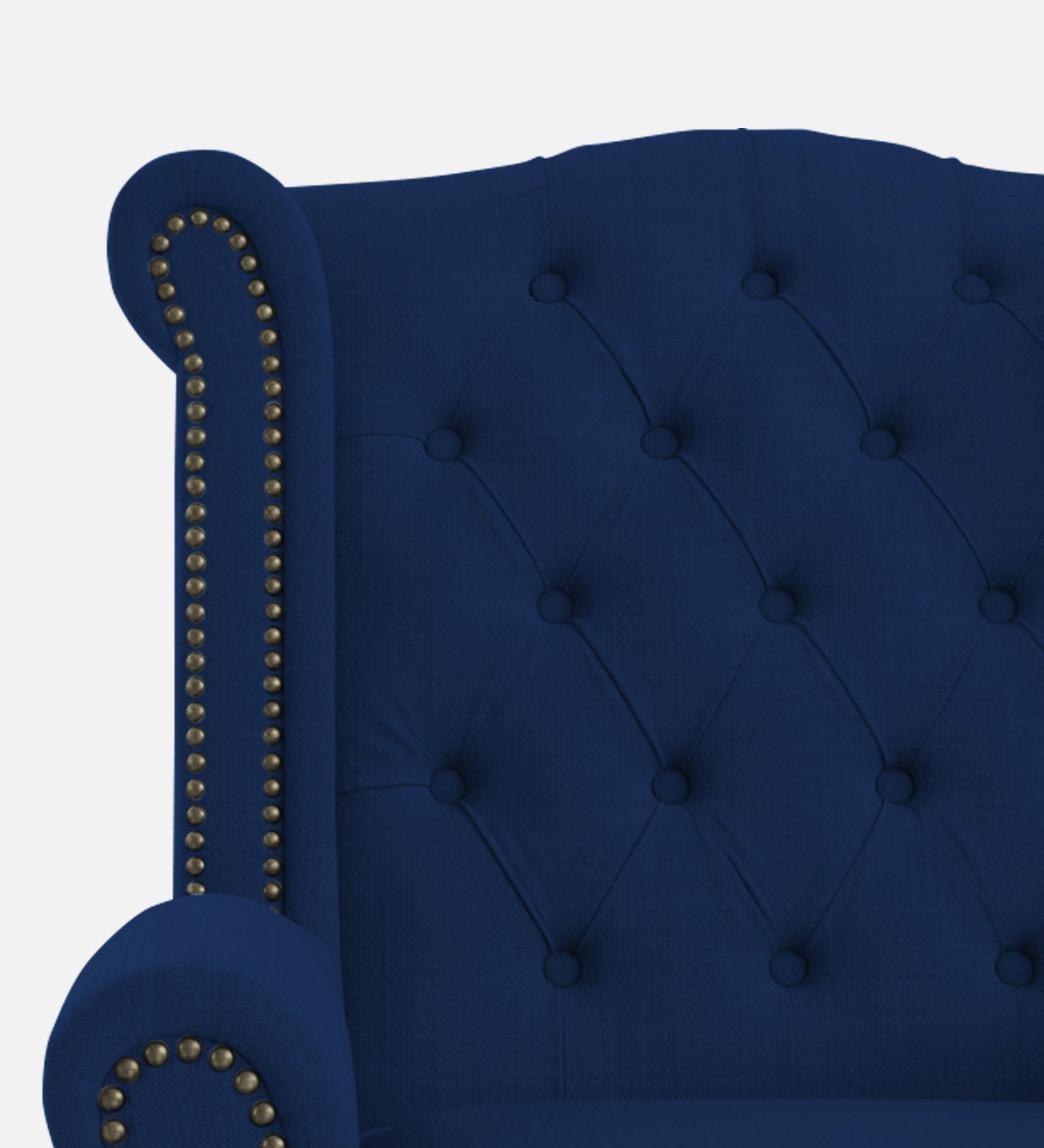 Nottage Fabric Wing Chair In Royal Blue Colour - Febonic Living