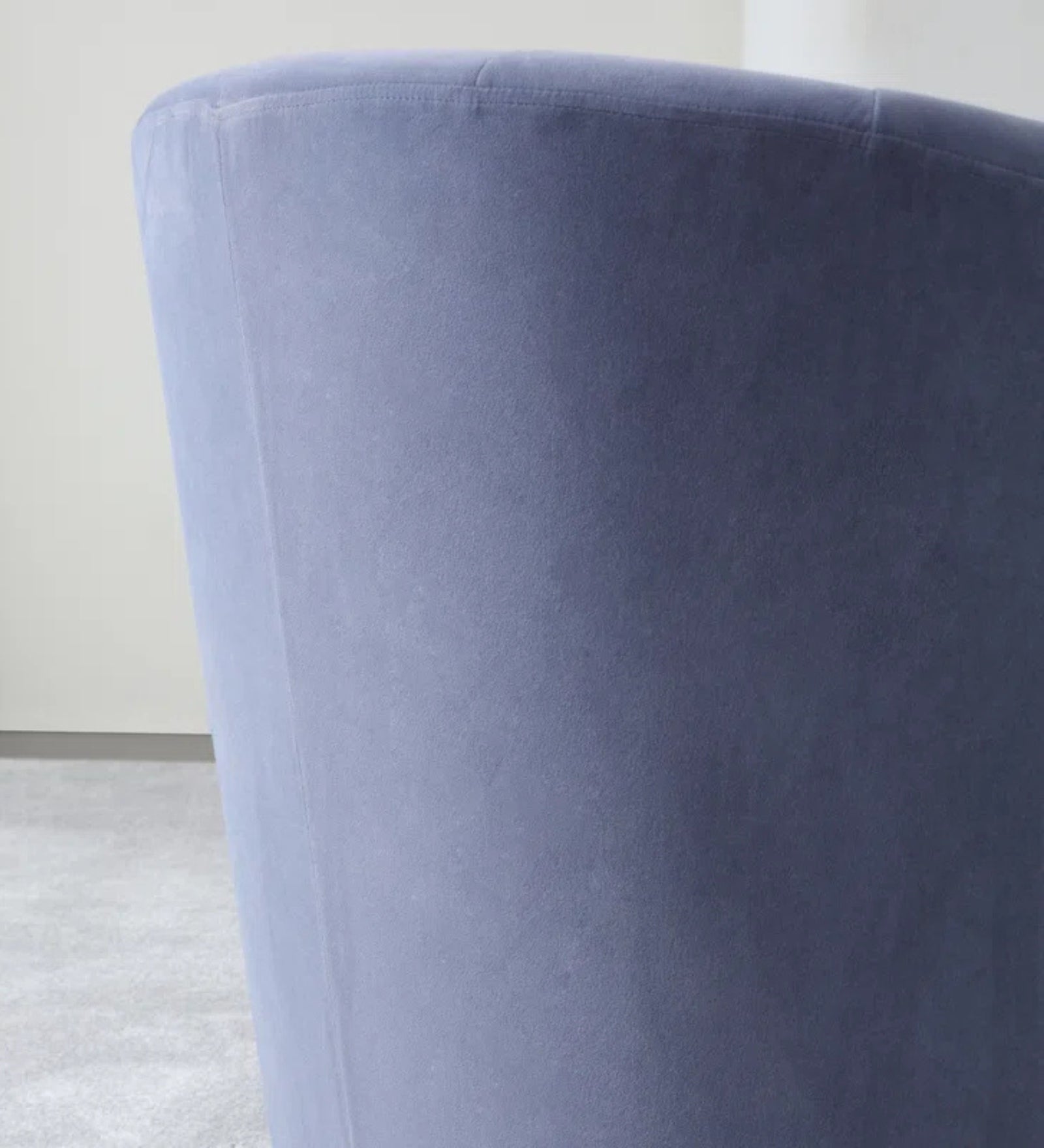 Cody Velvet Swivel Chair in Blue Colour