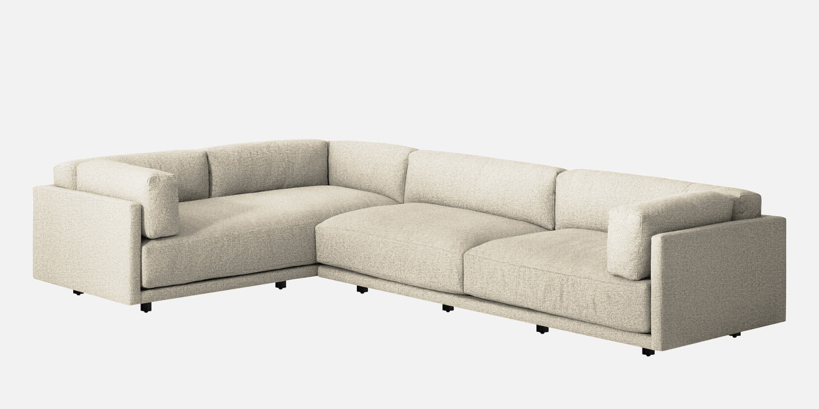 Nixon Fabric 6 Seater LHS Corner Sofa In Ivory Cream Colour - Febonic Living