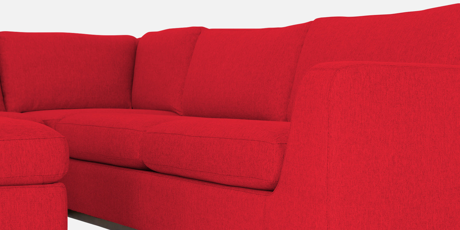 Freedom Velvet 6 Seater RHS Corner Sofa In Ox Blood Maroon Colour With Ottoman - Febonic Living