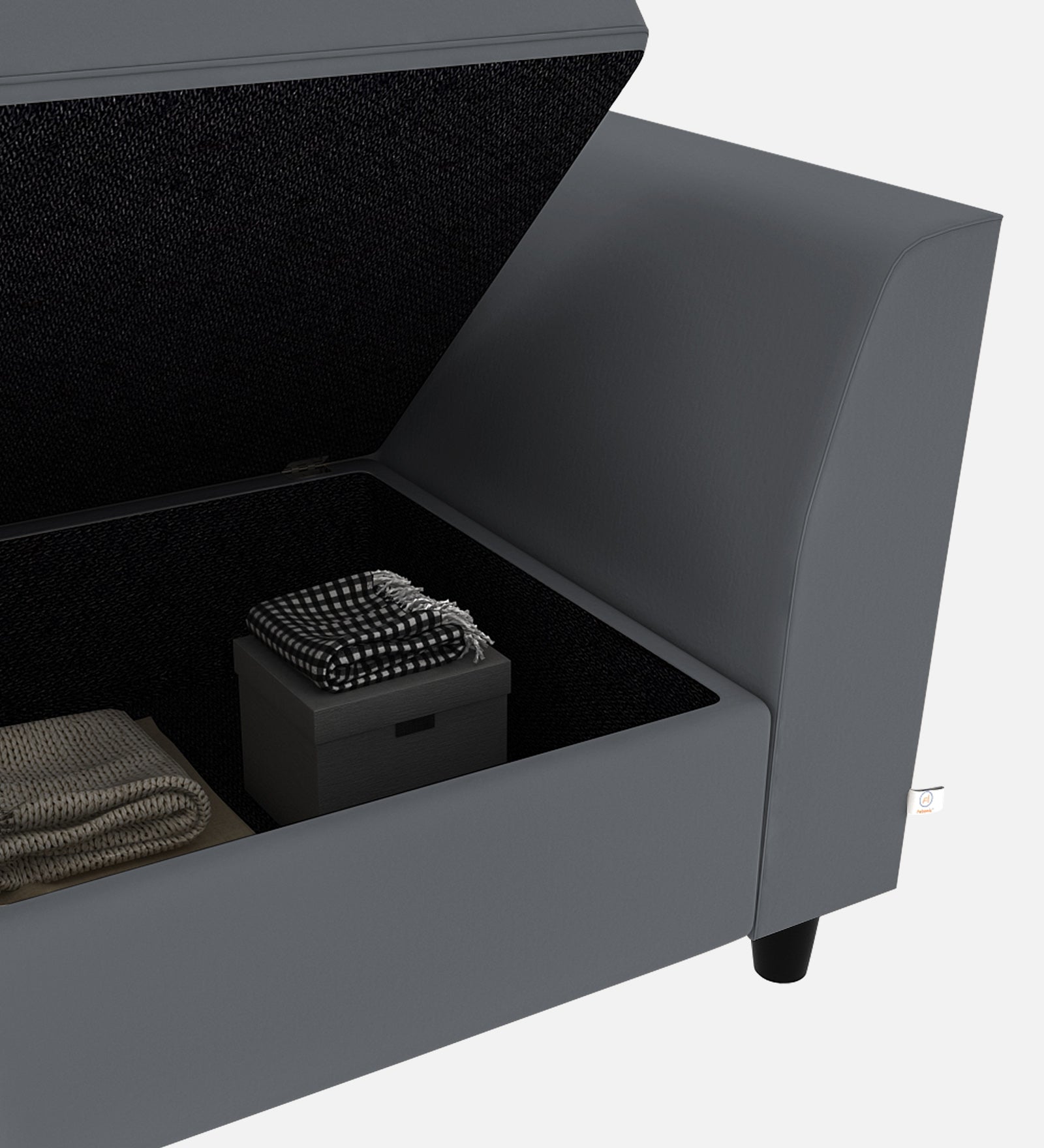 Bristo Velvet 1 Seater Sofa In Pubble Grey Colour With Storage - Febonic Living