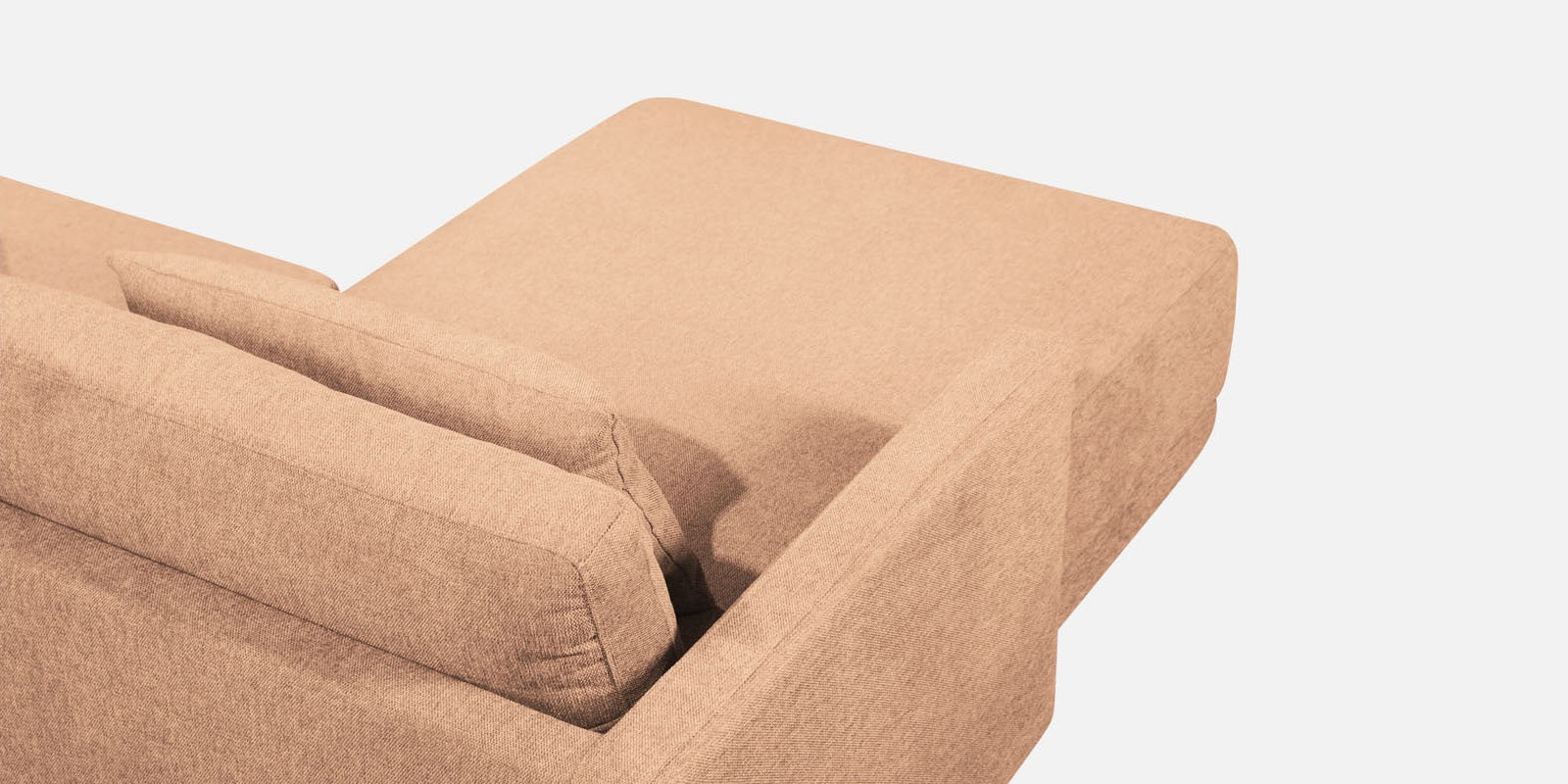 Kera Fabric RHS Sectional Sofa (3+Lounger) In Cosmic Beige Colour - Febonic Living