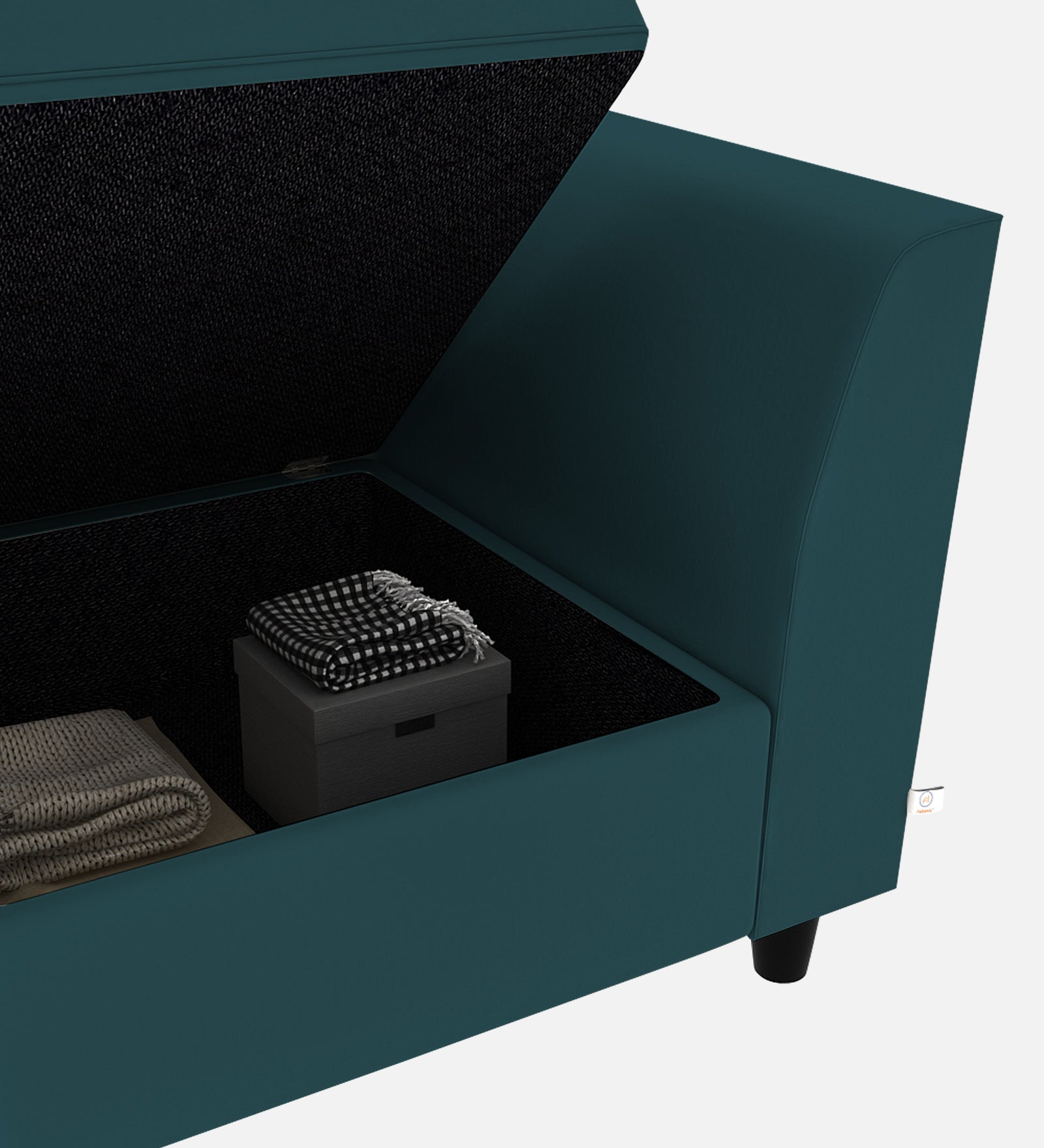 Bristo Velvet 1 Seater Sofa In Arabian Green Colour With Storage - Febonic Living