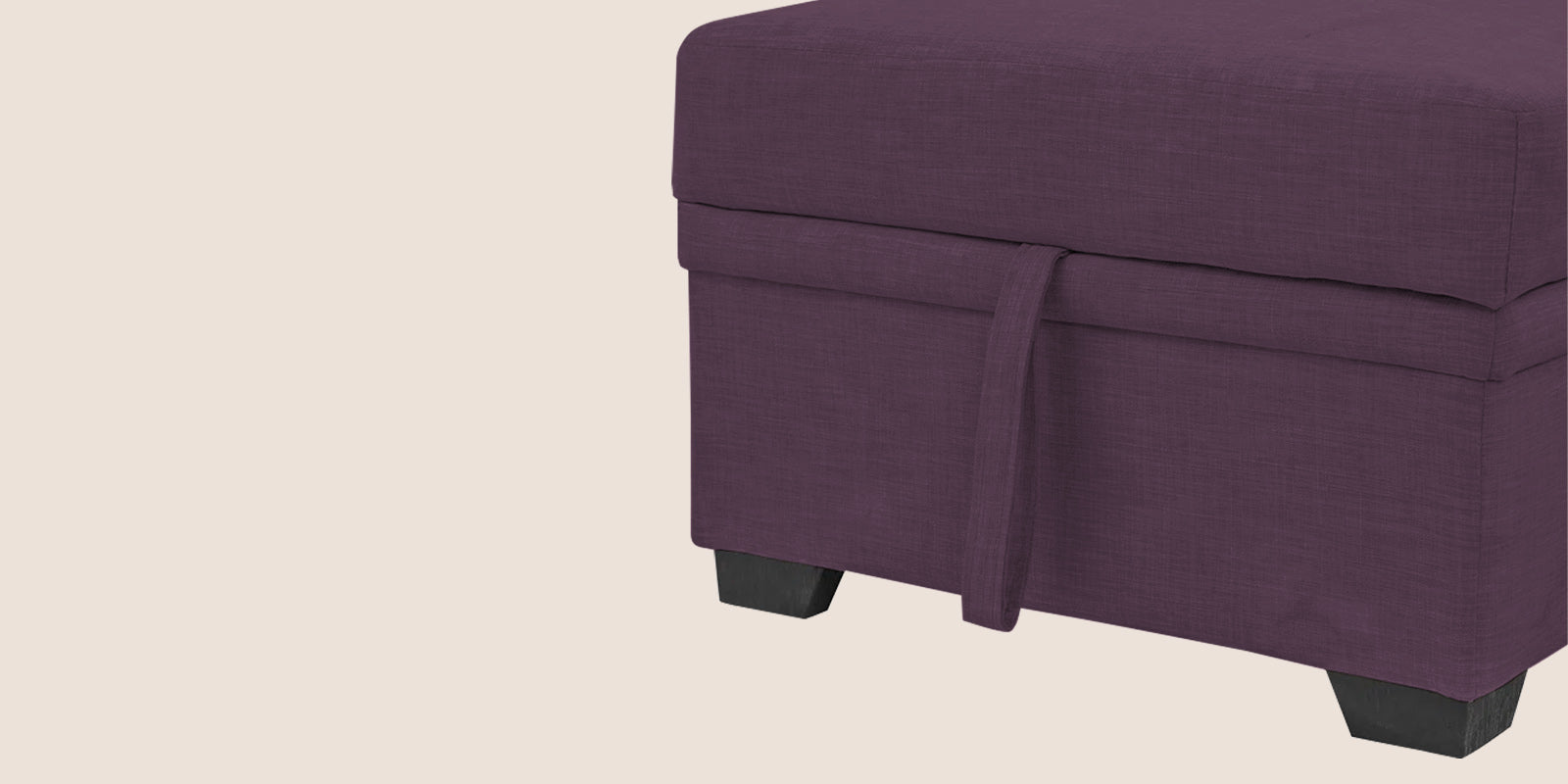 Jody Fabric 3 Seater Pull Out Sofa Cum Bed In Greek Purple Colour With Storage - Febonic Living