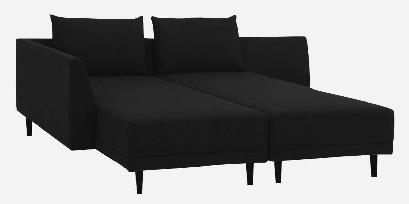 Ira Fabric RHS 6 Seater Convertible Sofa Cum Bed In Zed Black Colour - Febonic Living
