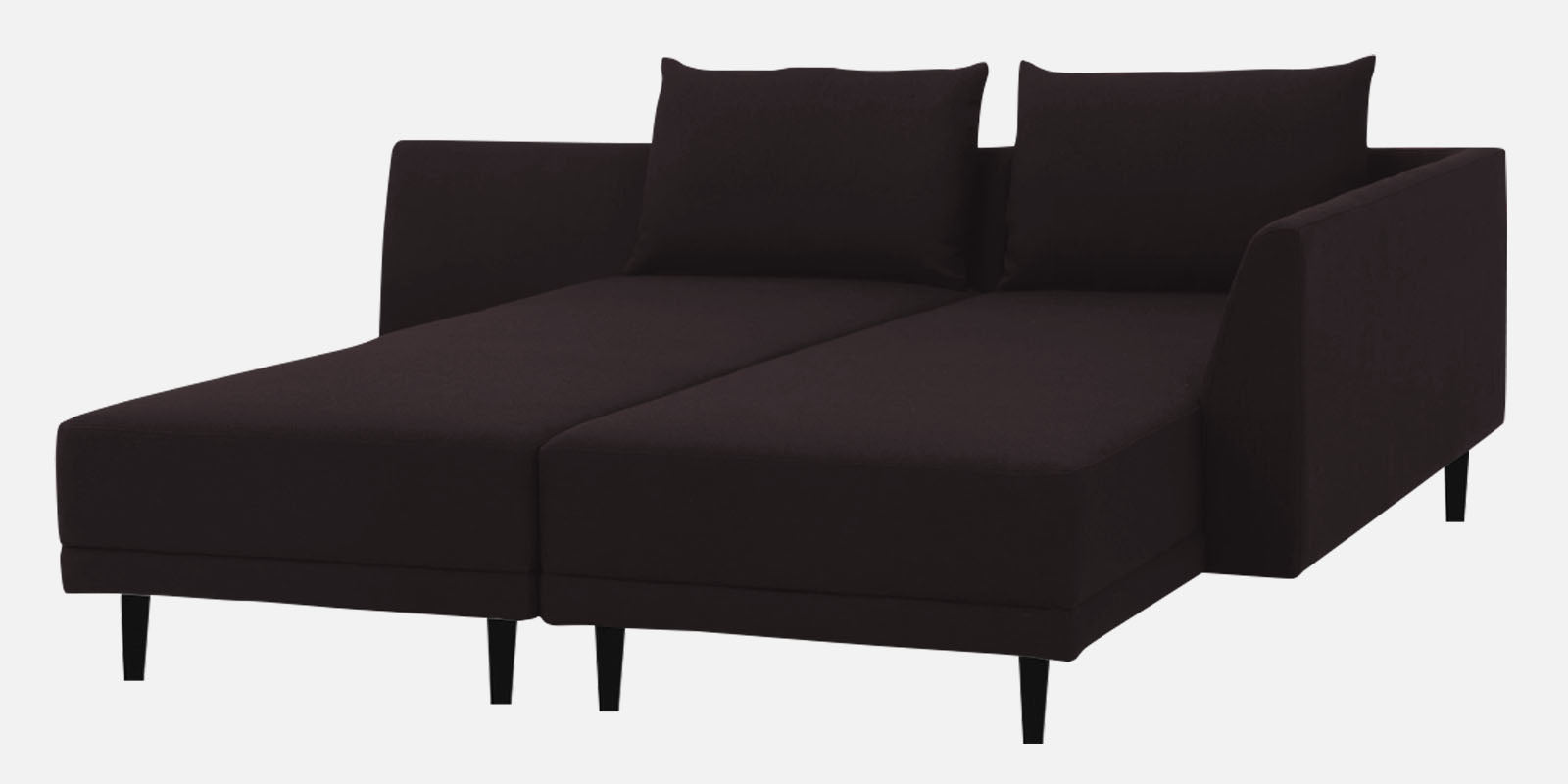 Ira Fabric LHS 6 Seater Convertible Sofa Cum Bed In Cara Brown Colour - Febonic Living
