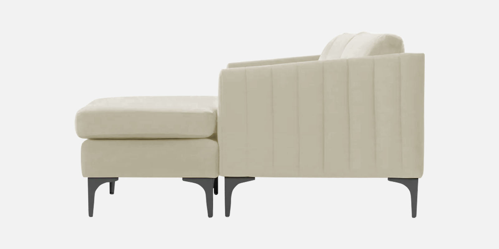 Haru Fabric RHS Sectional Sofa (3+Lounger) In Warm White Colour - Febonic Living