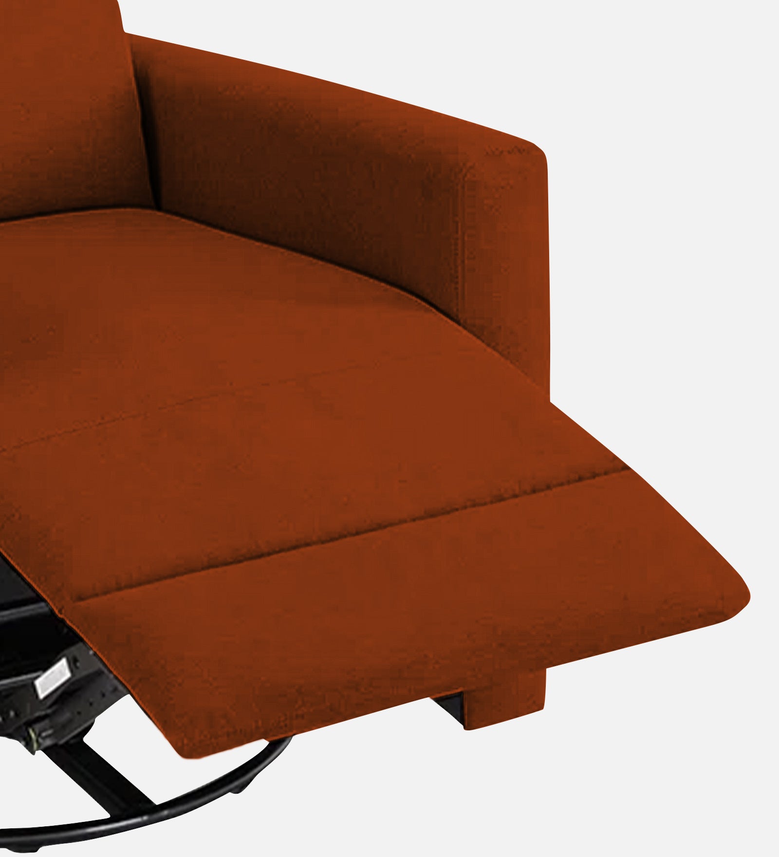 Zura Fabric 1 Seater Rotating Motorized Recliner In Burnt Orange Colour - Febonic Living