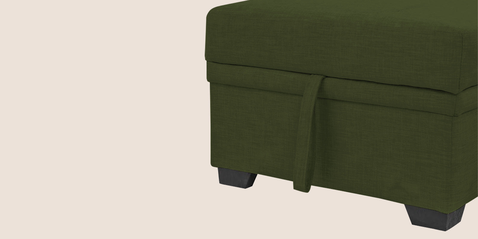 Jody Fabric 3 Seater Pull Out Sofa Cum Bed In Olive Green Colour With Storage - Febonic Living