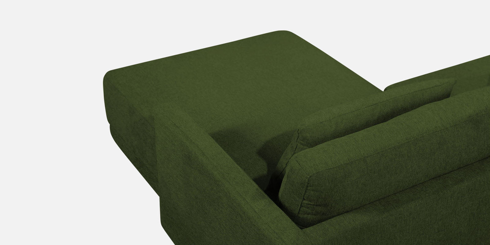Kera Fabric LHS Sectional Sofa (3+Lounger) In Olive Green Colour - Febonic Living