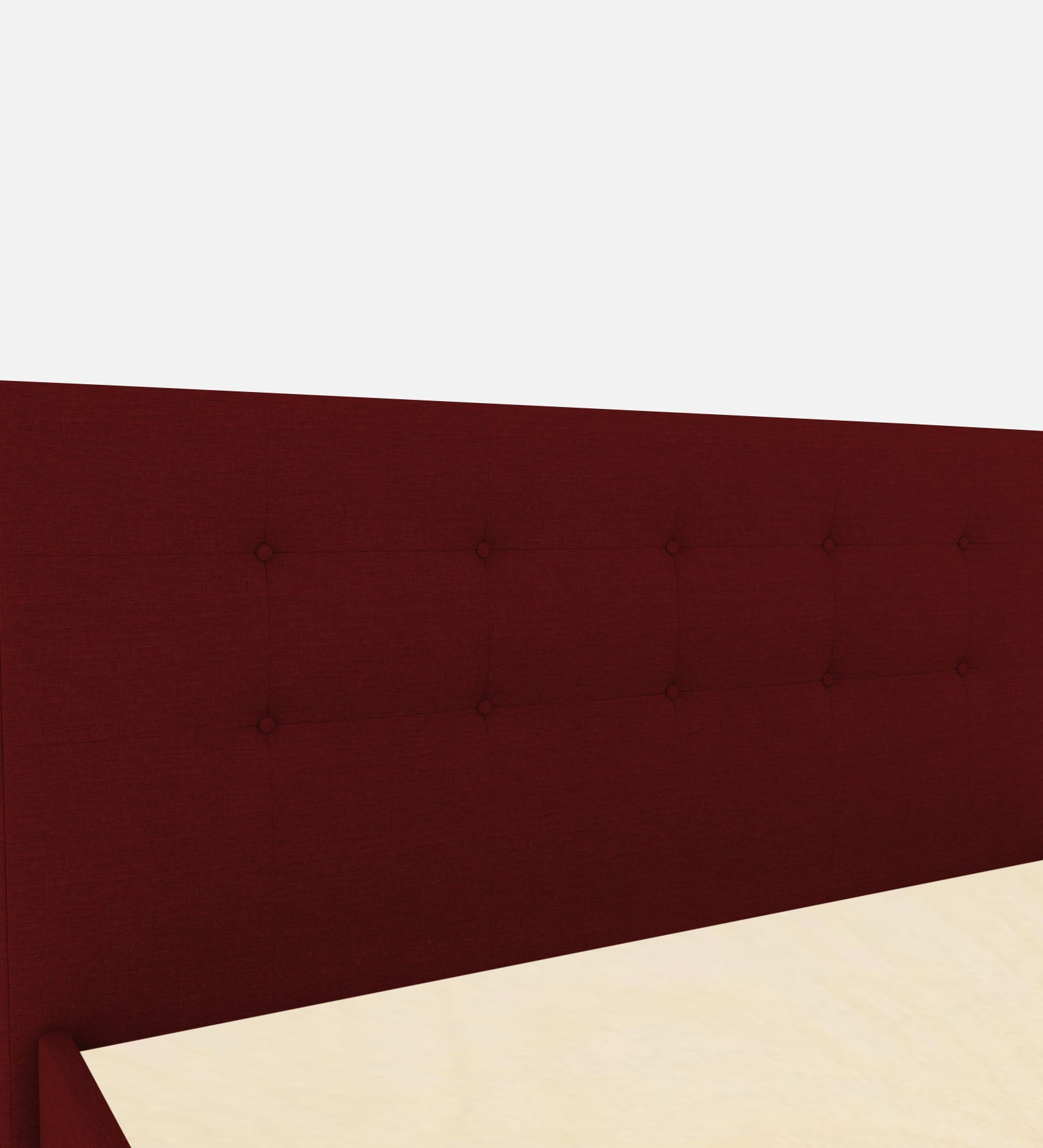 Lido Fabric Queen Size Bed In Blood Maroon Colour With Drawer Storage - Febonic Living