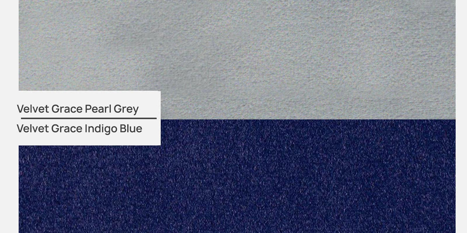 Visky Velvet 2 Seater Sofa In Pearl Grey And Indigo Blue Colour - Febonic Living