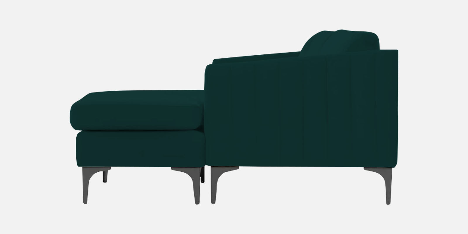 Haru Fabric RHS Sectional Sofa (3+Lounger) In Forest Green Colour - Febonic Living