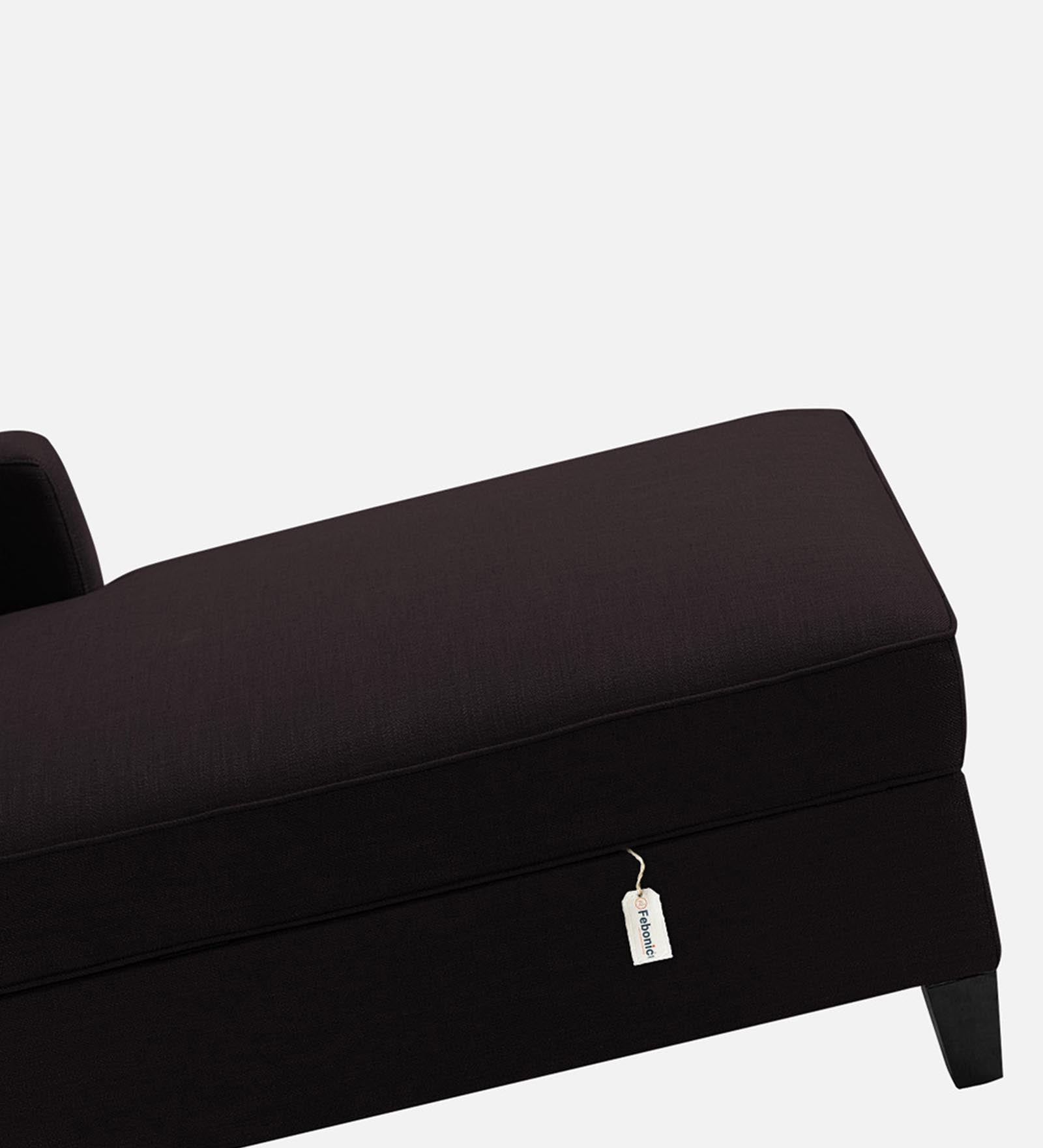 Royee Fabric RHS Chaise Lounger In Cara Brown Colour With Storage - Febonic Living