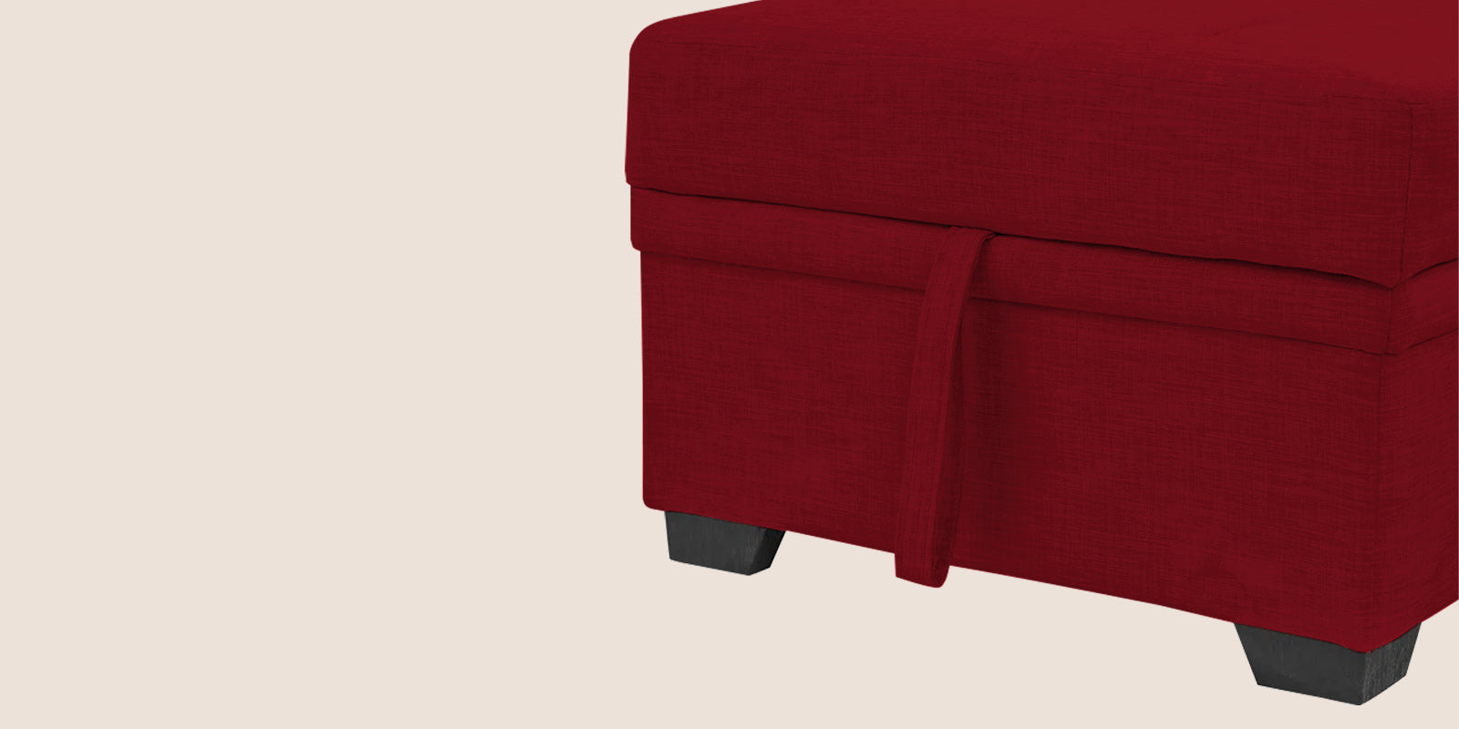 Jody Fabric 3 Seater Pull Out Sofa Cum Bed In Ruby Red Colour With Storage - Febonic Living