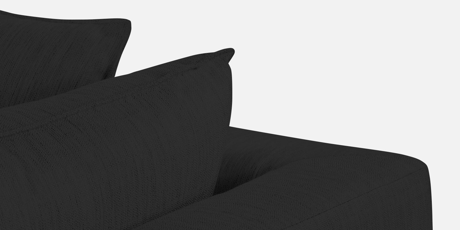 Ziggy Fabric LHS Sectional Sofa (3+Lounger) In Bitter Black Colour - Febonic Living