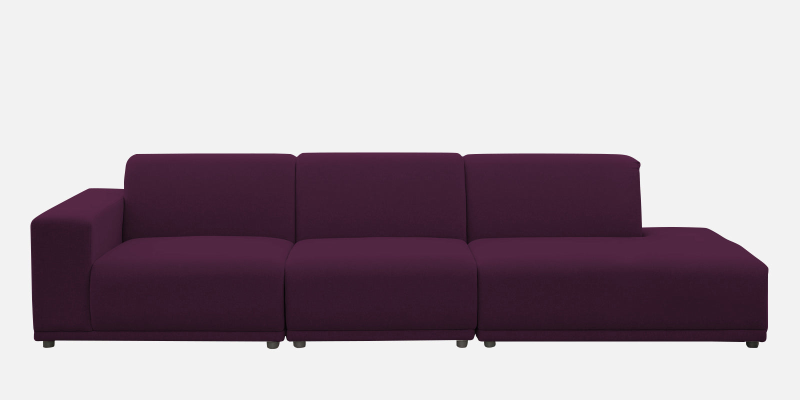 Adam Fabric RHS Sectional Sofa (3+Ottoman Lounger) In Greek Purple Colour - Febonic Living