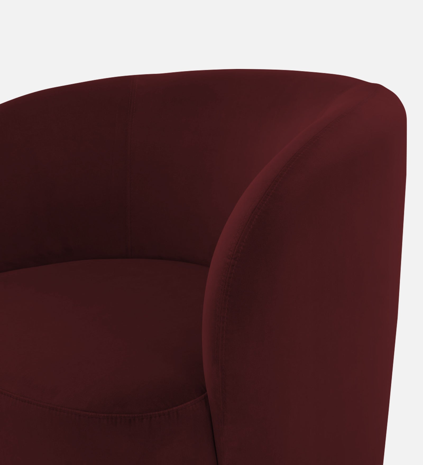 Lucky Velvet Wing Chair In Dark Maroon Colour - Febonic Living