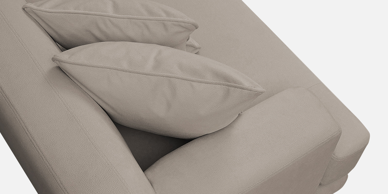 Woody Fabric LHS Sectional Sofa (3+Lounger) In Oat Beige Colour - Febonic Living