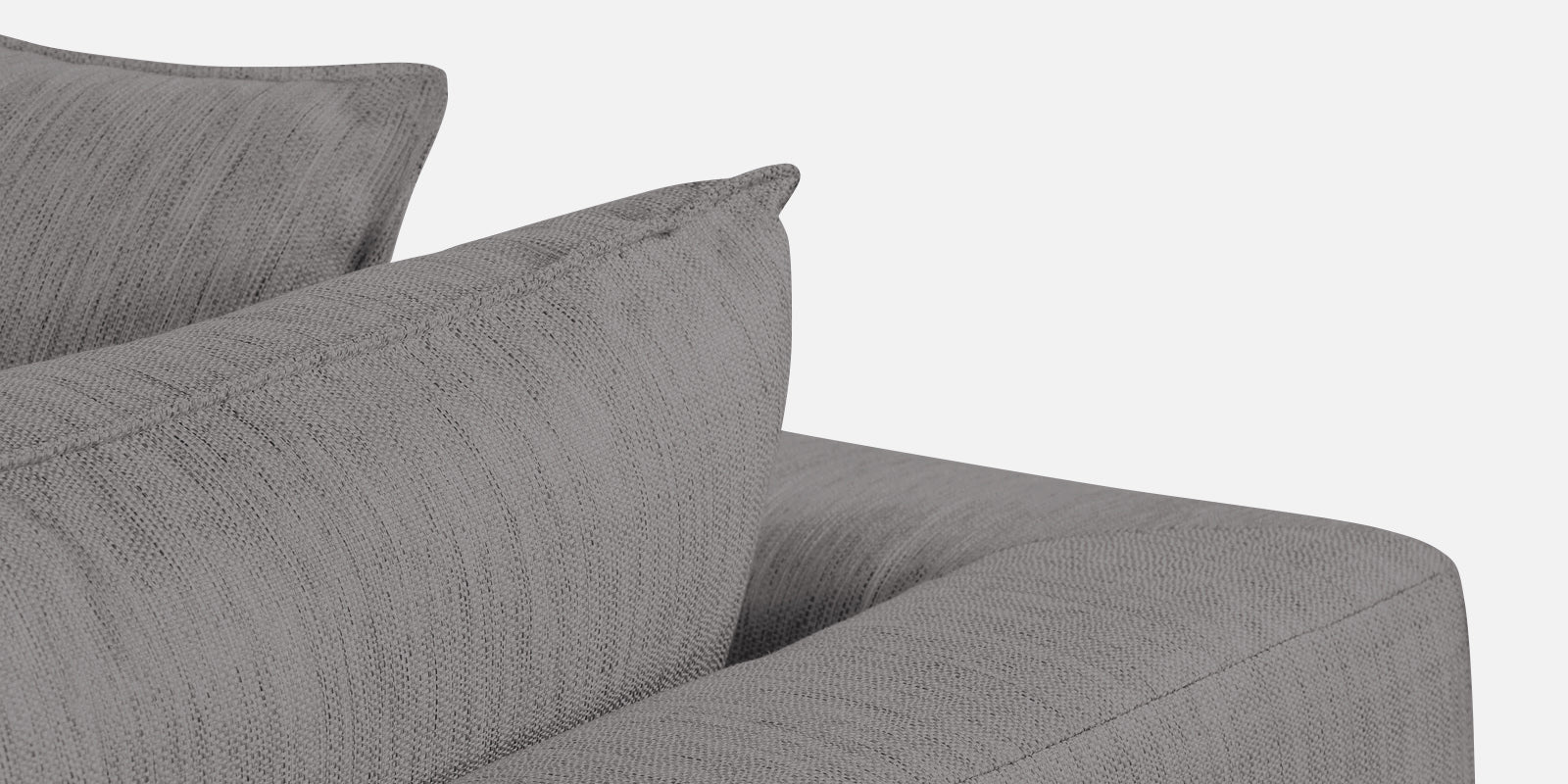 Ziggy Fabric LHS Sectional Sofa (3+Lounger) In Silver Grey Colour - Febonic Living
