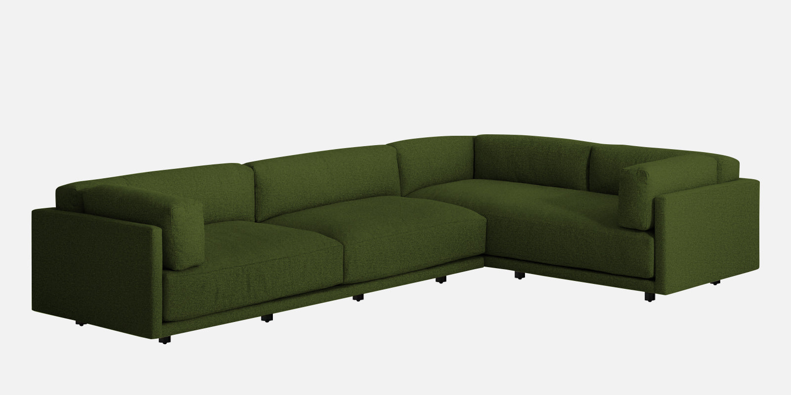 Nixon Fabric 6 Seater RHS Corner Sofa In Olive Green Colour - Febonic Living