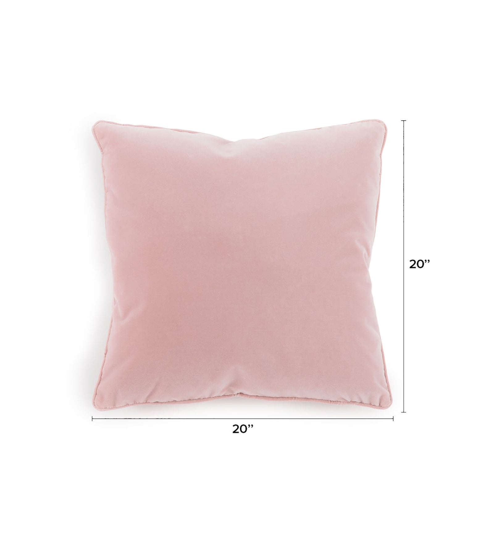 Lucca Velvet 20x20 inches Cushion + Covers (Pack of 2) In Millennial pink Colour - Febonic Living