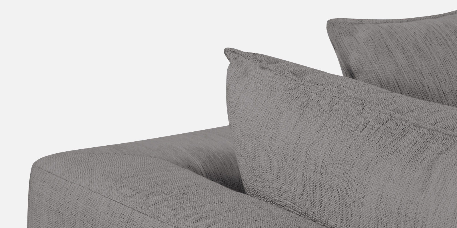 Ziggy Fabric RHS Sectional Sofa (3+Lounger) In Silver Grey Colour - Febonic Living