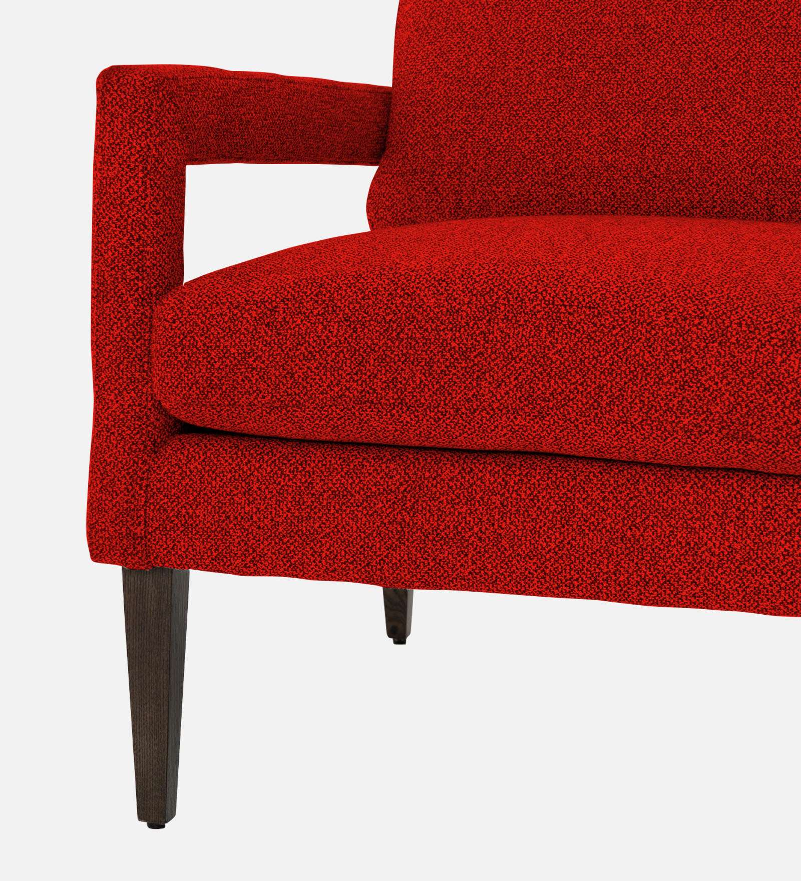 Olsen Fabric Arm Chair In Ruby Red Colour - Febonic Living