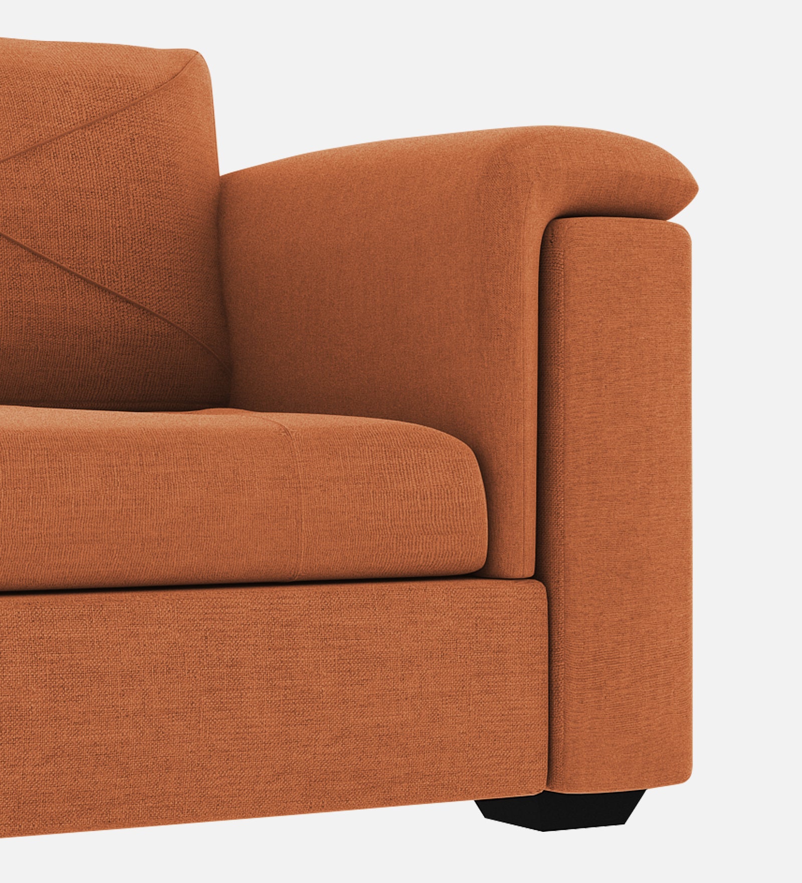 Andres Fabric 1 Seater Sofa In Safforn Orange Colour - Febonic Living