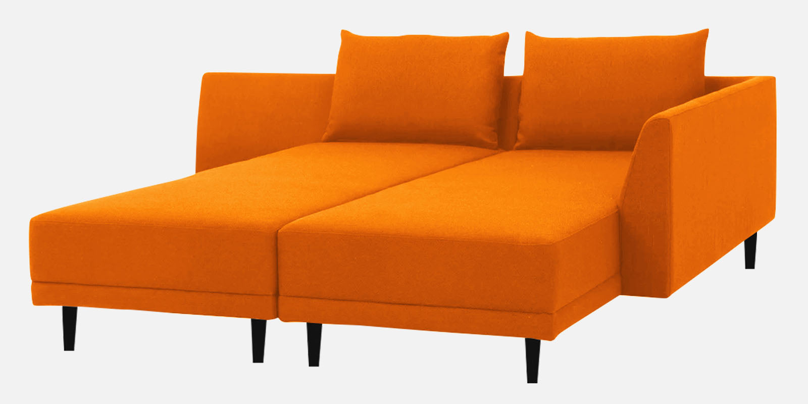 Ira Fabric LHS 6 Seater Convertible Sofa Cum Bed In Vivid Orange Colour - Febonic Living