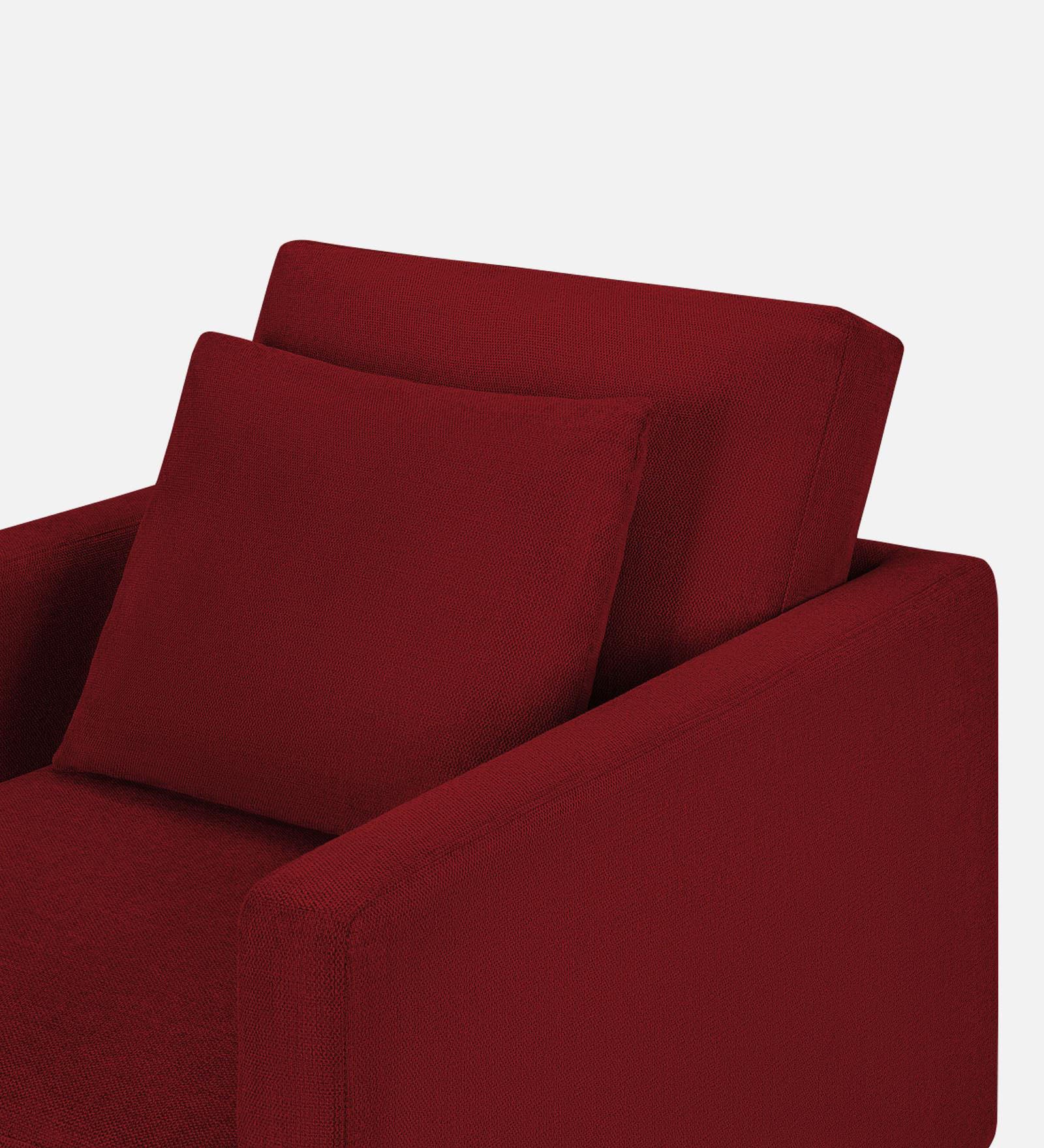 Kera Fabric 1 Seater Sofa in Blood Maroon Colour