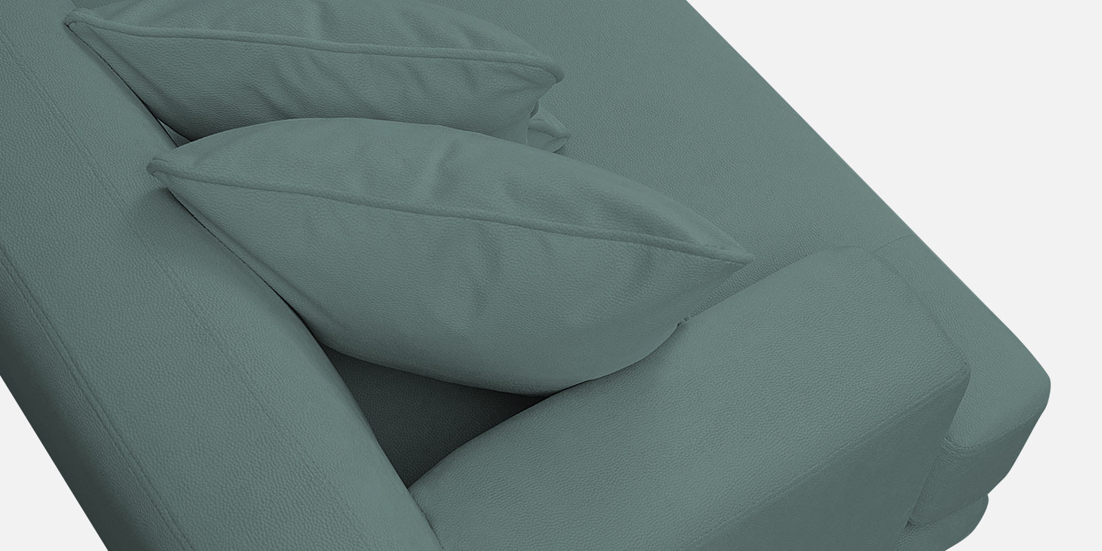 Woody Fabric LHS Sectional Sofa (3+Lounger) In Pista Green Colour - Febonic Living