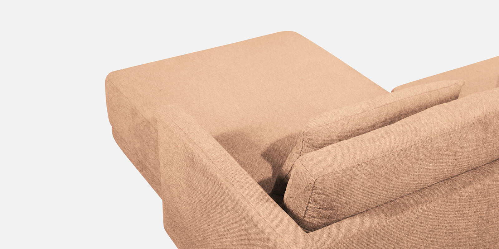 Kera Fabric LHS Sectional Sofa (3+Lounger) In Cosmic Beige Colour - Febonic Living