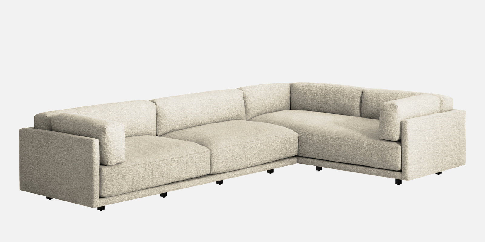 Nixon Fabric 6 Seater RHS Corner Sofa In Ivory Cream Colour - Febonic Living