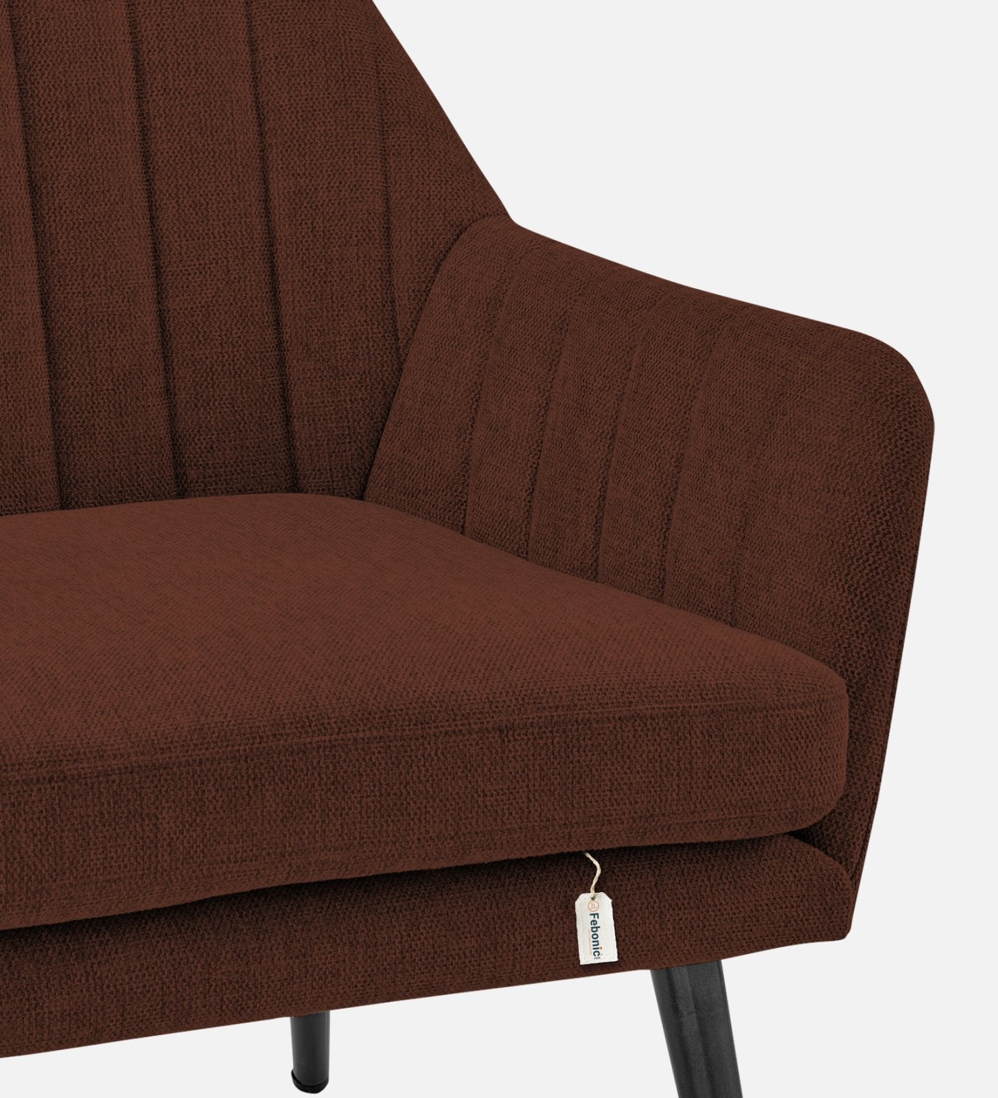 Bella Fabric Arm Chair In Coffee Brown Colour - Febonic Living