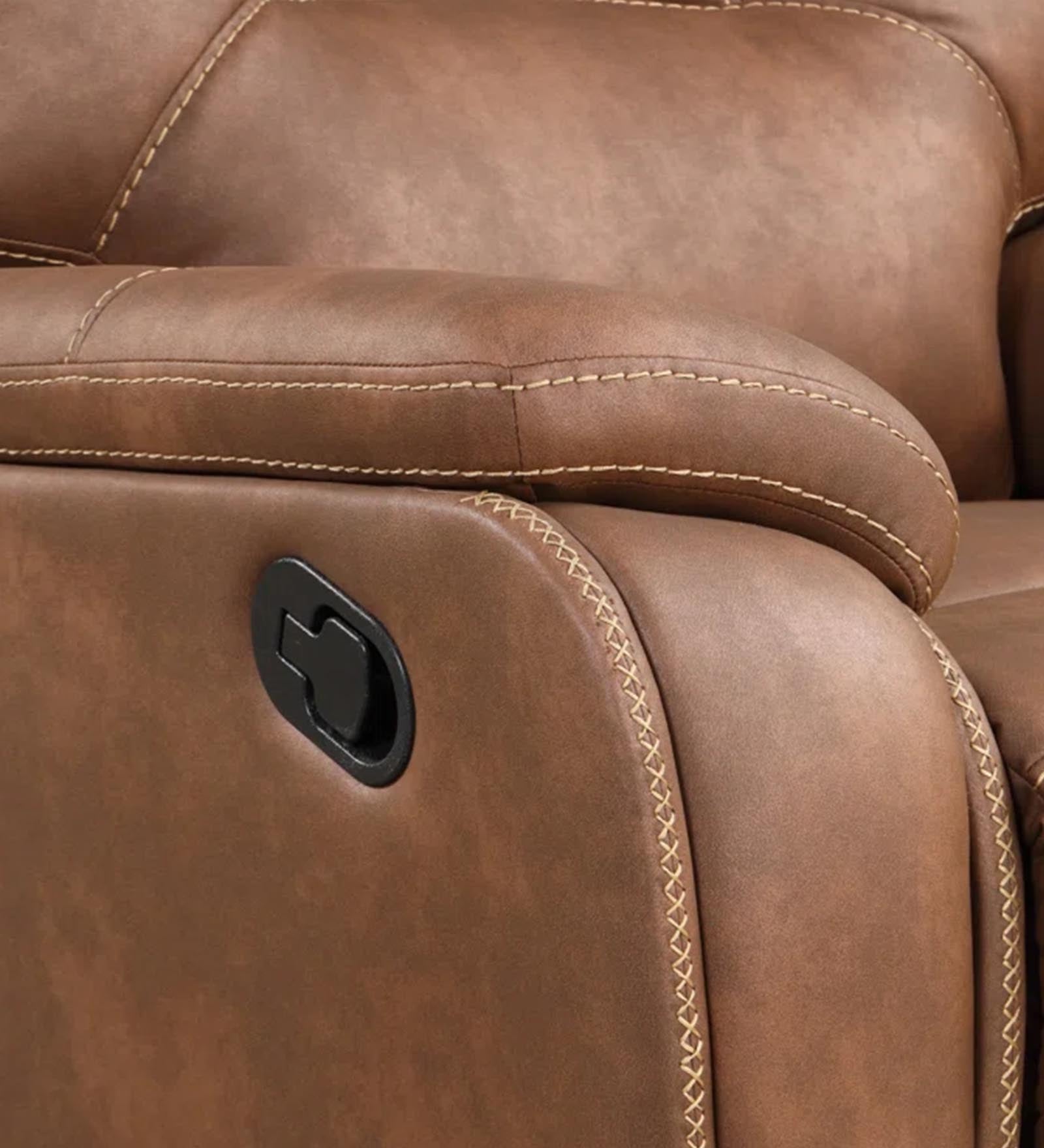 Dolpin Leatherette 1 Seater Motorized Recliner In Husky Brown Colour - Febonic Living