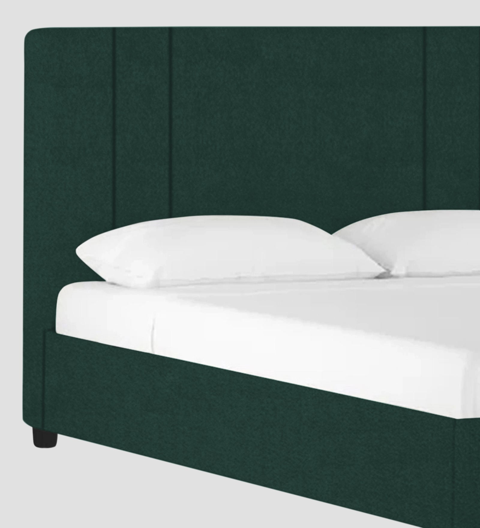Asyra Velvet Queen Size Bed in Forest Green Colour With Box Storage - Febonic Living