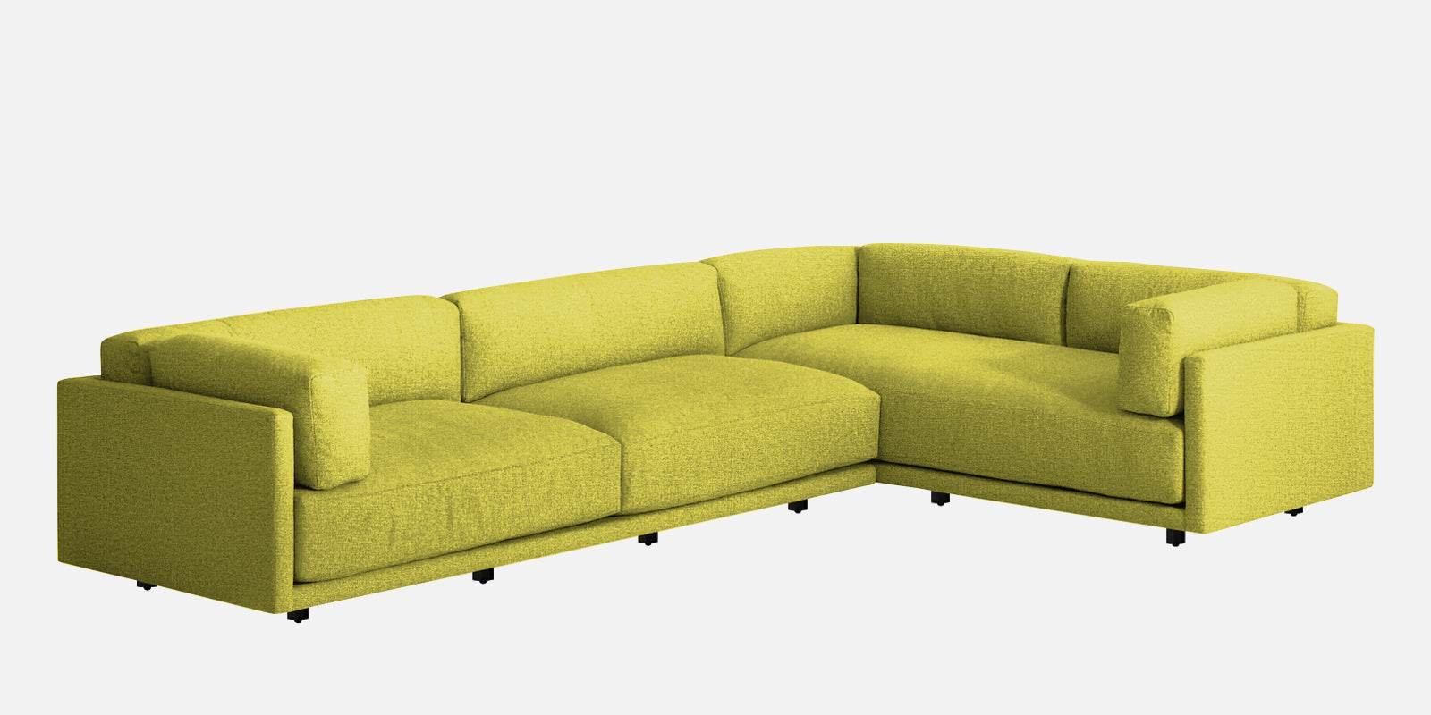 Nixon Fabric 6 Seater RHS Corner Sofa In Parrot Green Colour - Febonic Living