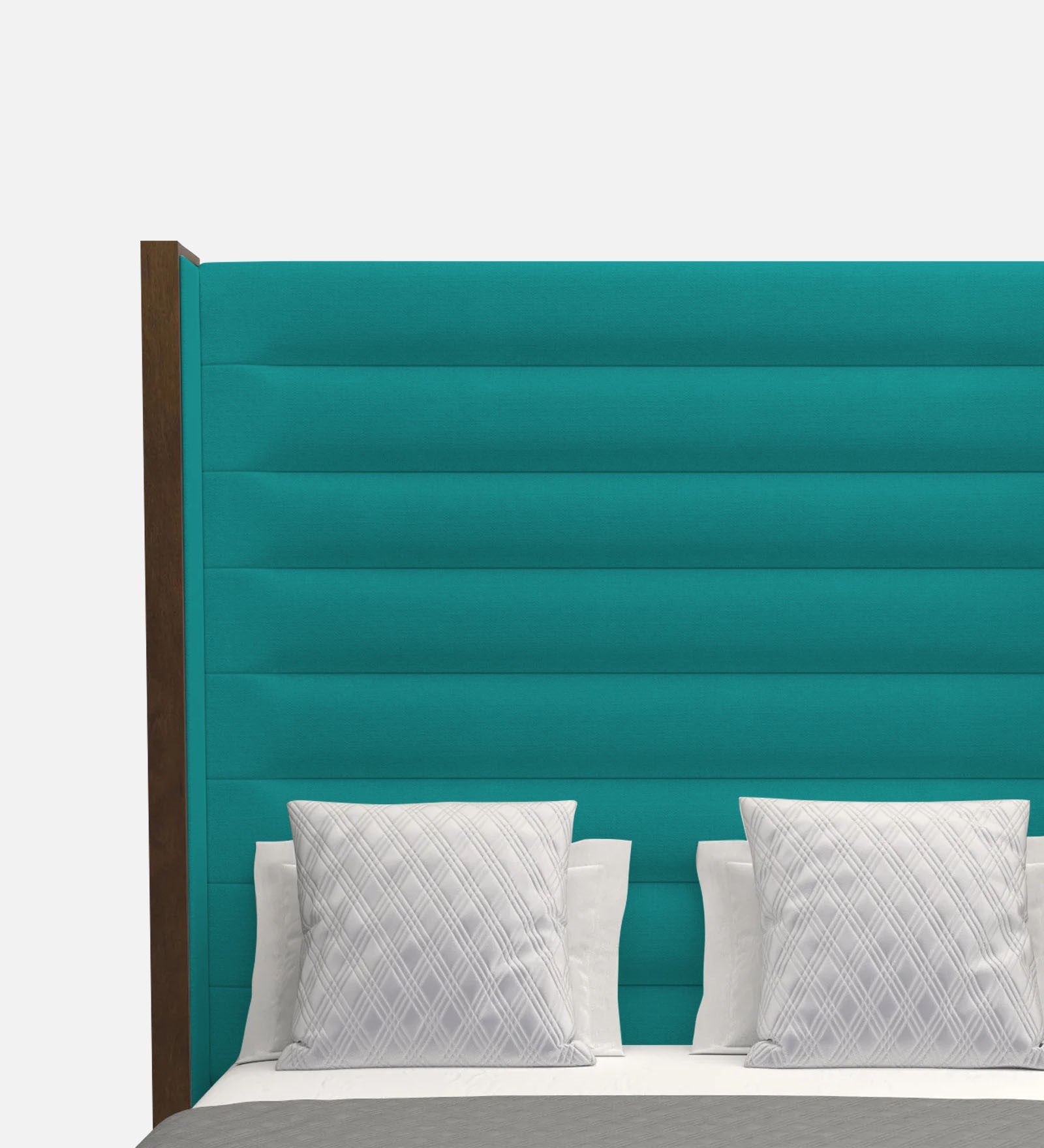 Sunny Fabric King Size Bed In Sea Green Colour - Febonic Living